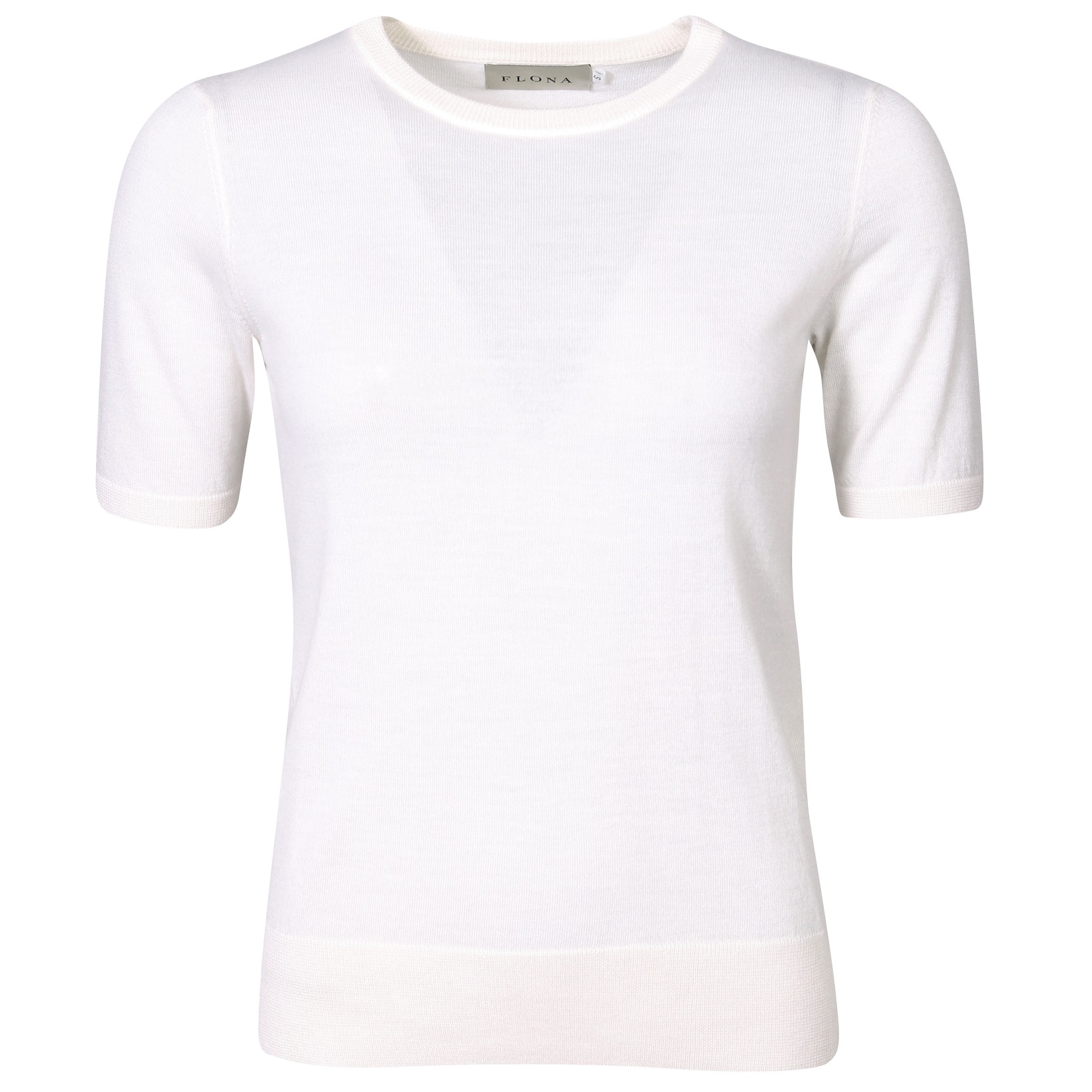 FLONA Cashmere T-Shirt in Off White XL