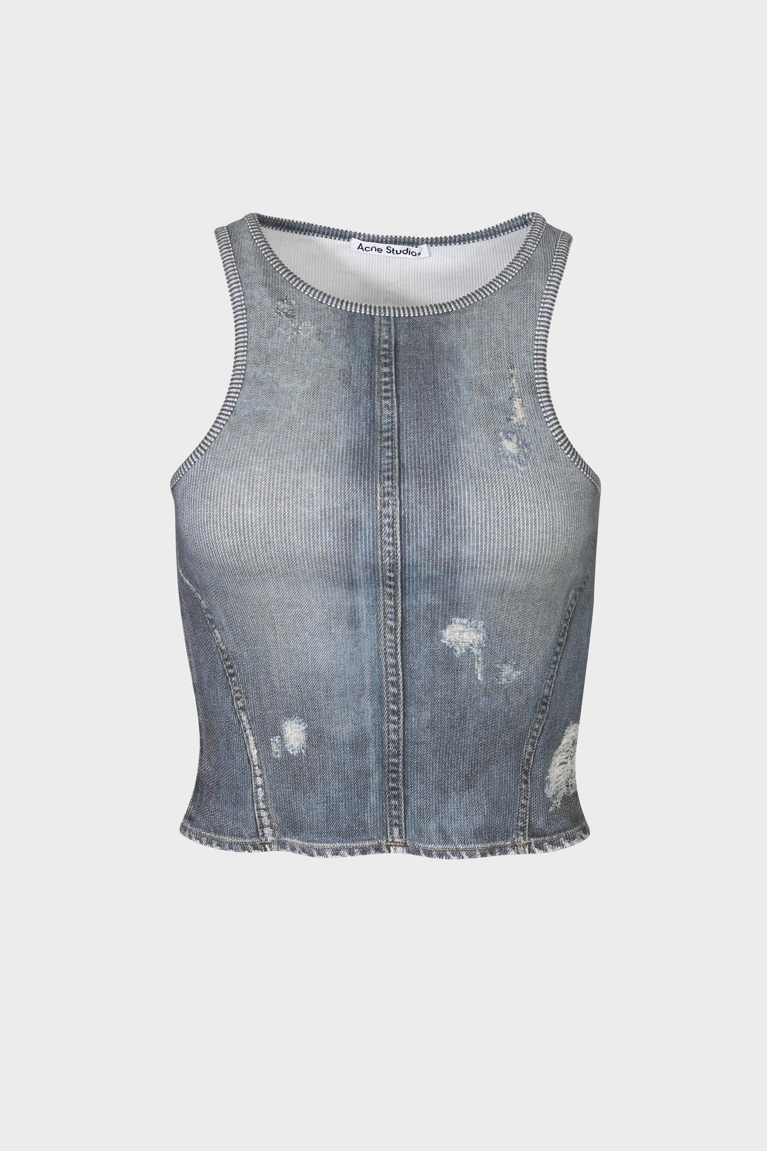 ACNE STUDIOS Full Printed Top in Denim Blue S