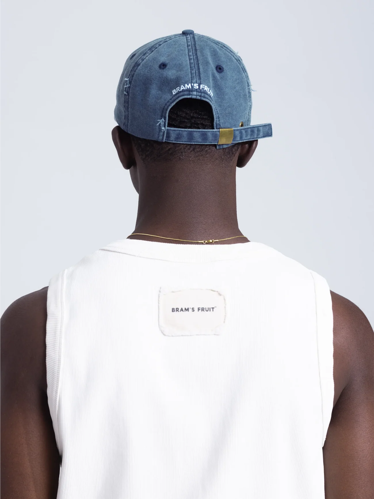 BRAM'S FRUIT ''F*ck Off'' Distressed Cap in Washed Navy