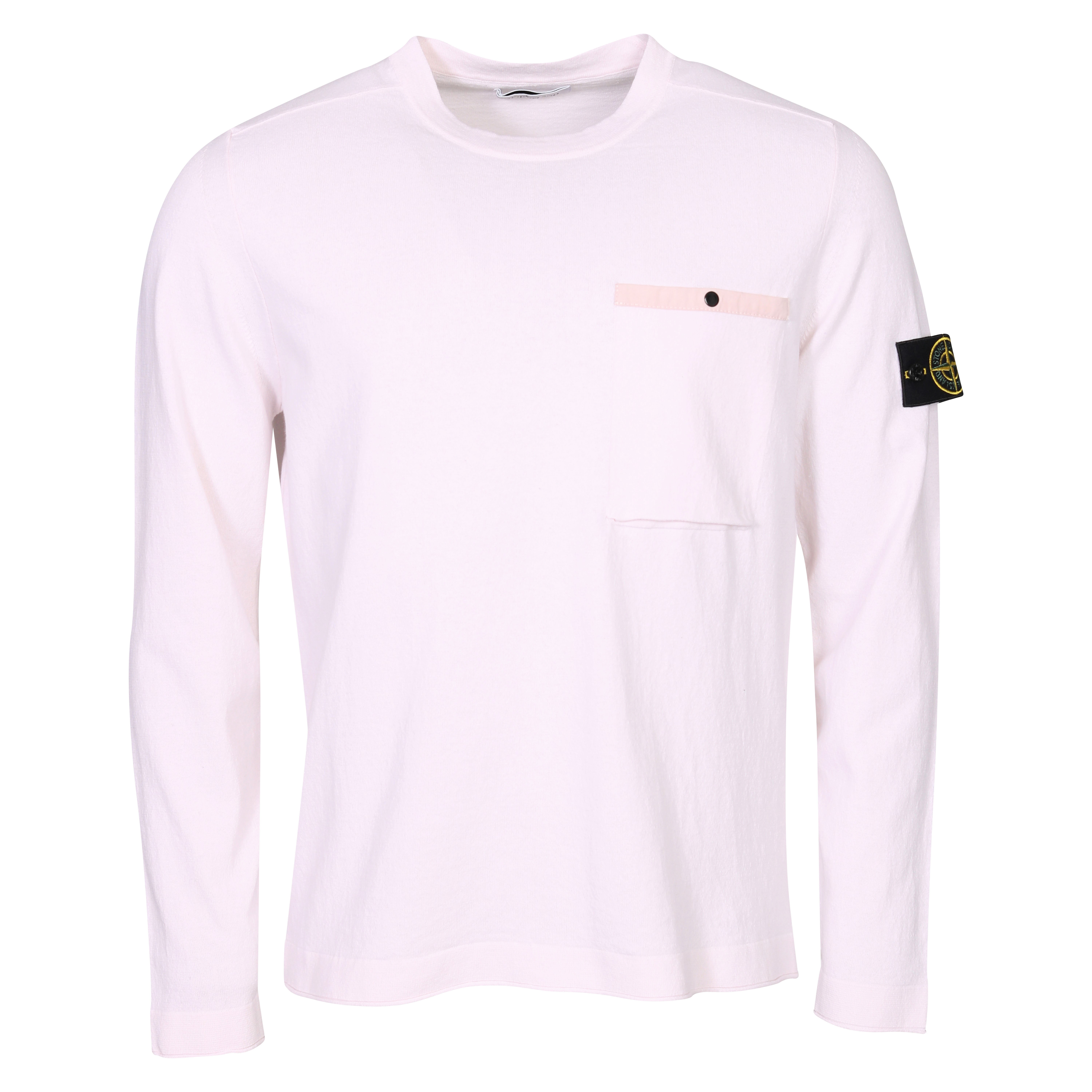 Stone Island Chest Pocket Knit Sweater in Light Pink XL