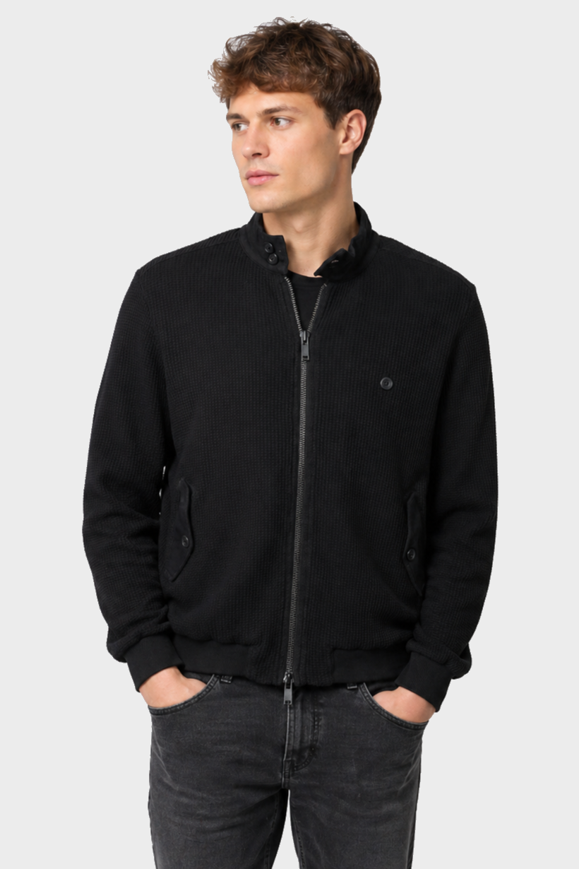 HANNES ROETHER Knit Bomberjacket in Black