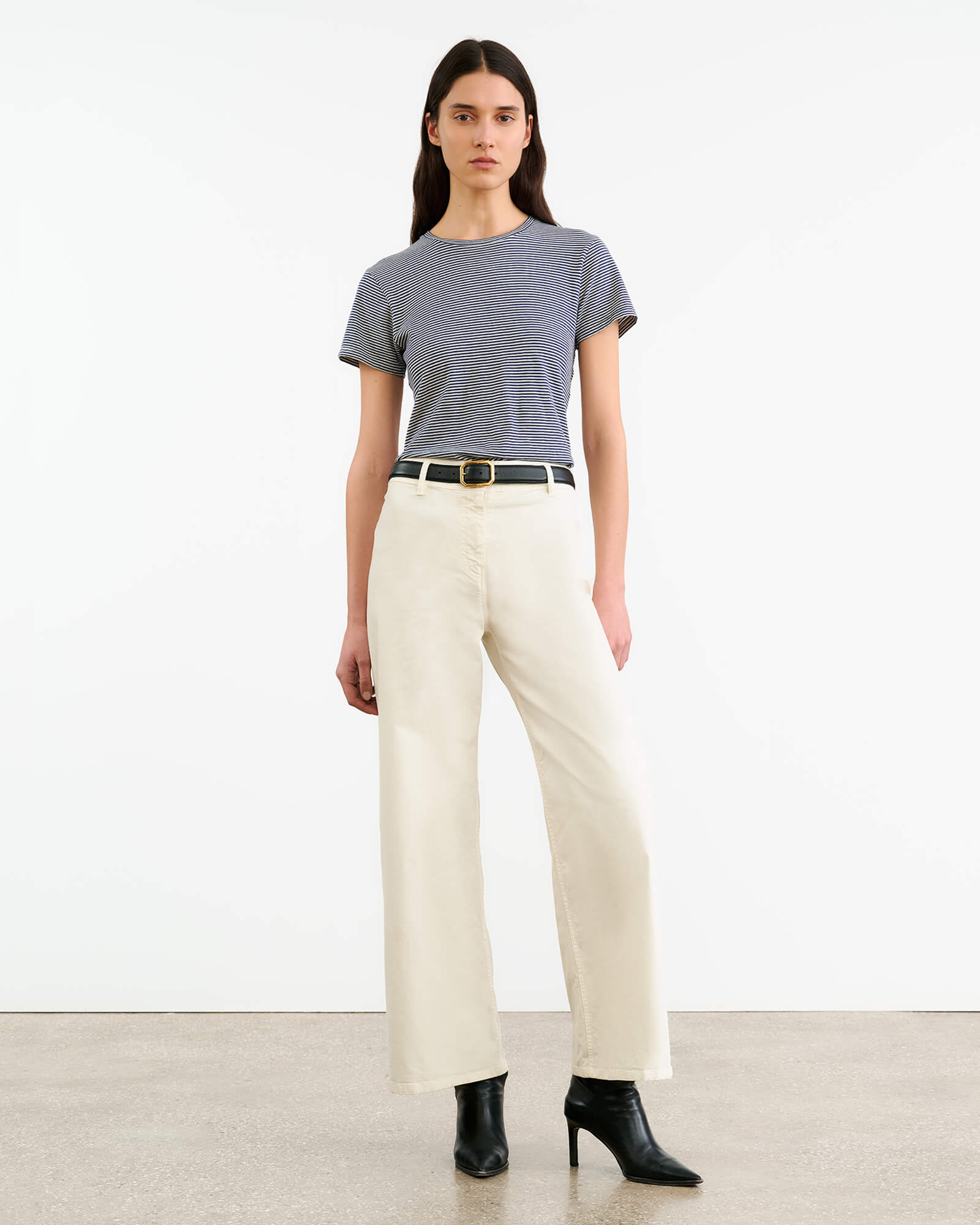 NILI LOTAN Lana T-Shirt in Ivory/Navy Stripe NILI LOTAN Lana T-Shirt in Ivory/Navy Stripe