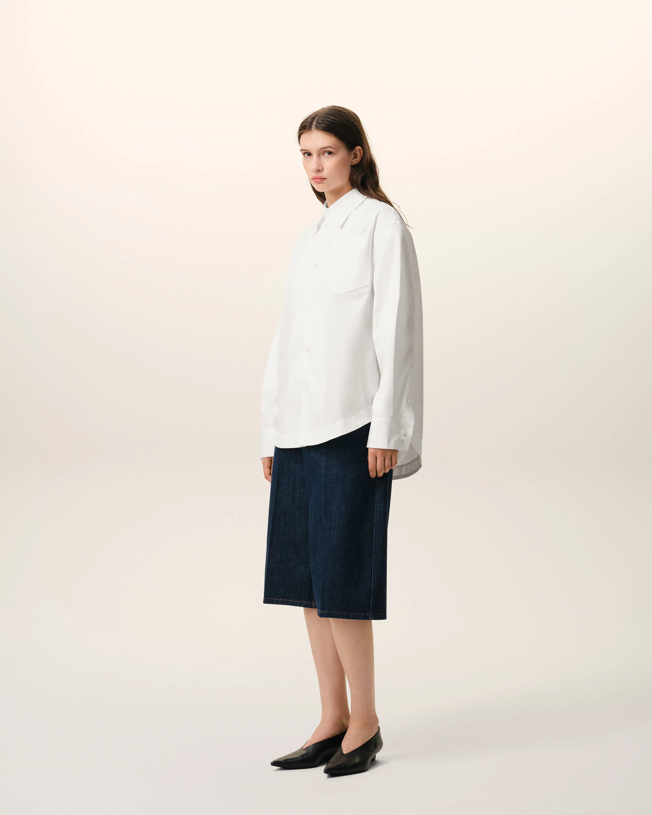 AMI PARIS de Coeur Oversize Embossed Shirt in White