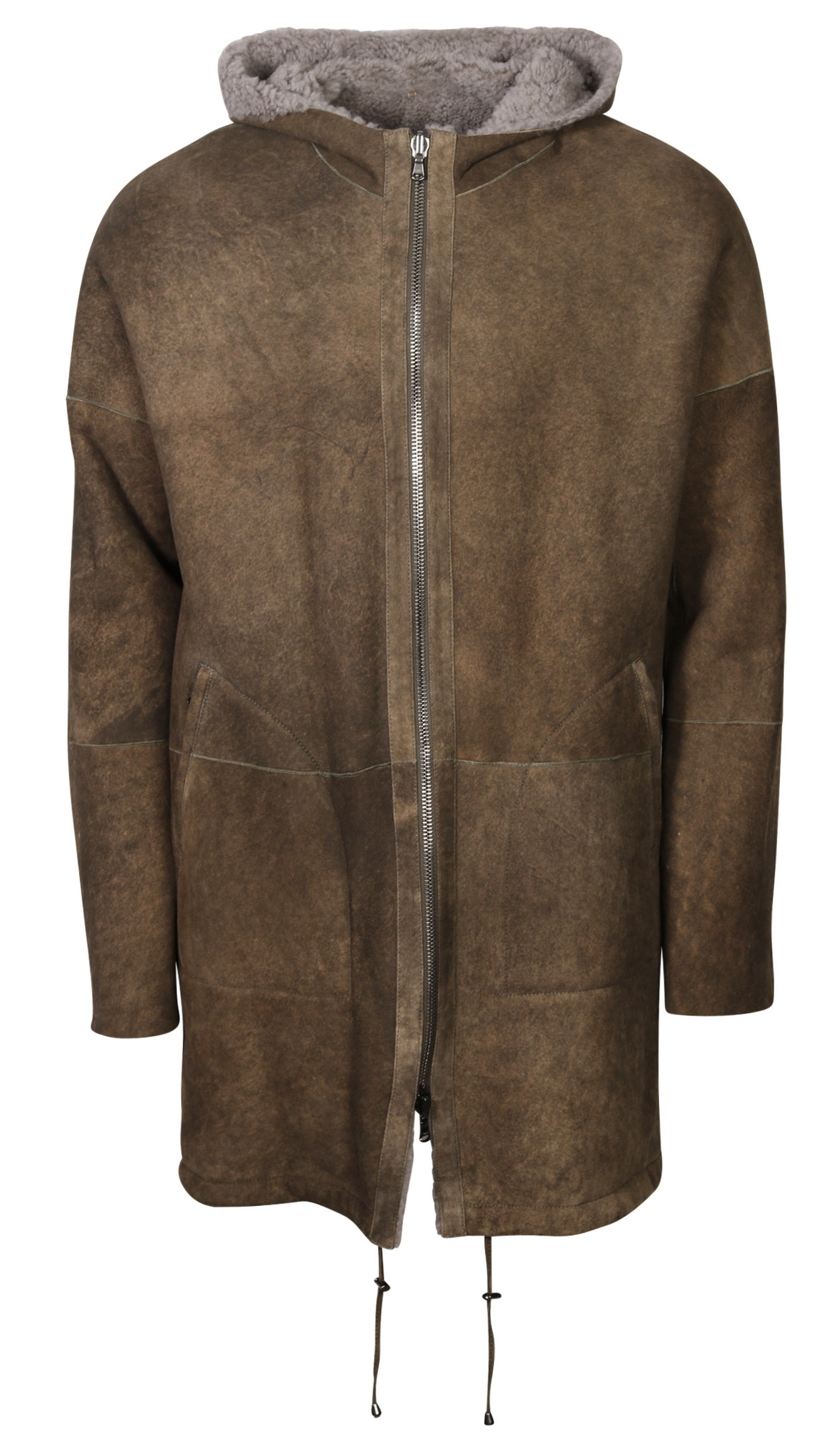 Giorgio Brato Shearling Leatherjacket Forest Grey