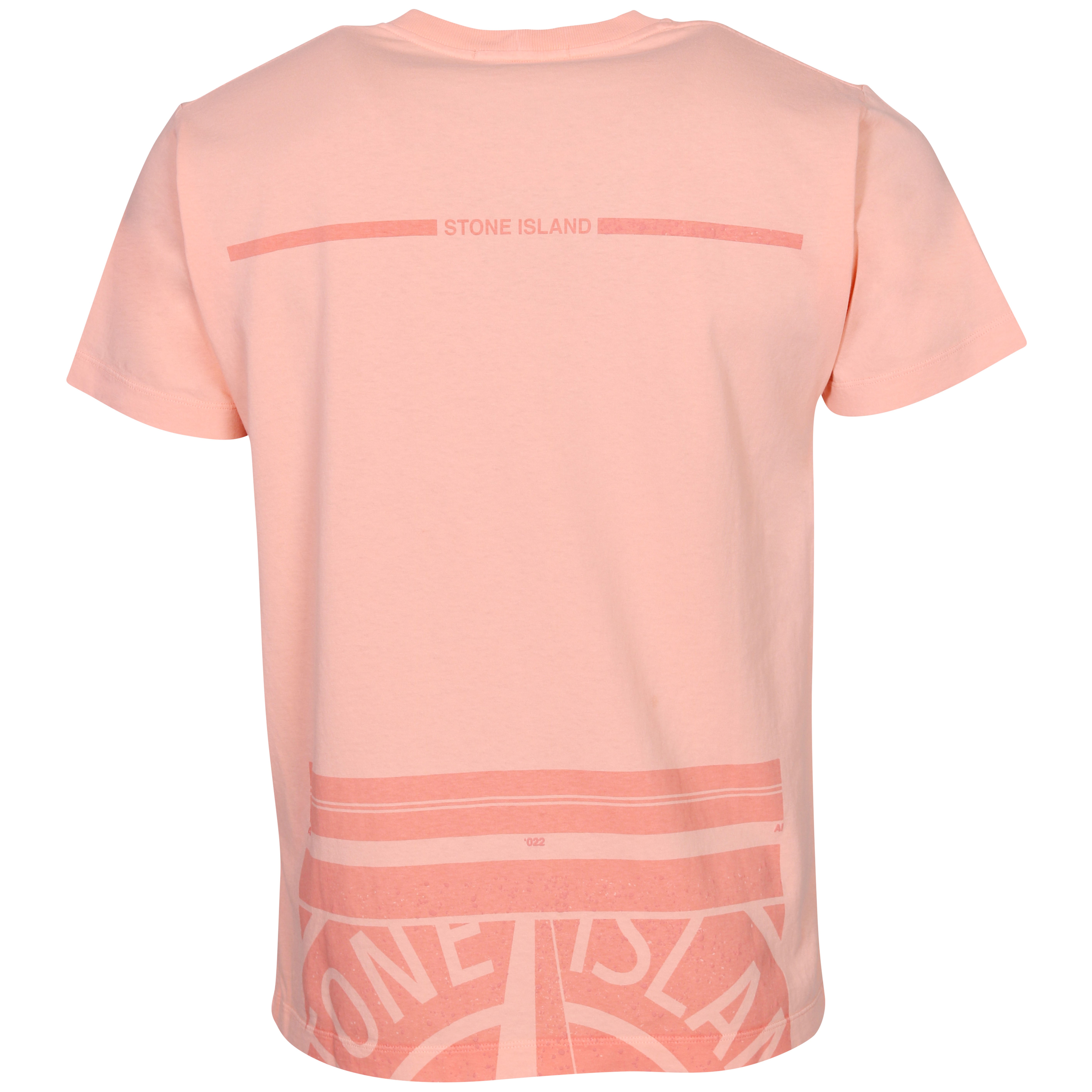 Stone Island Backprinted T-Shirt in Coral S