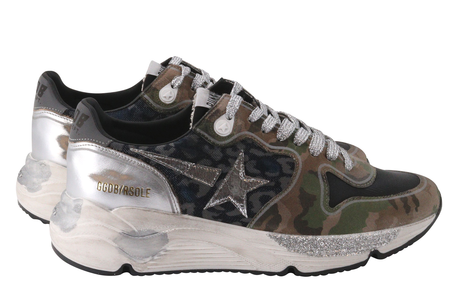 Golden Goose Sneaker Running Camouflage/Silver