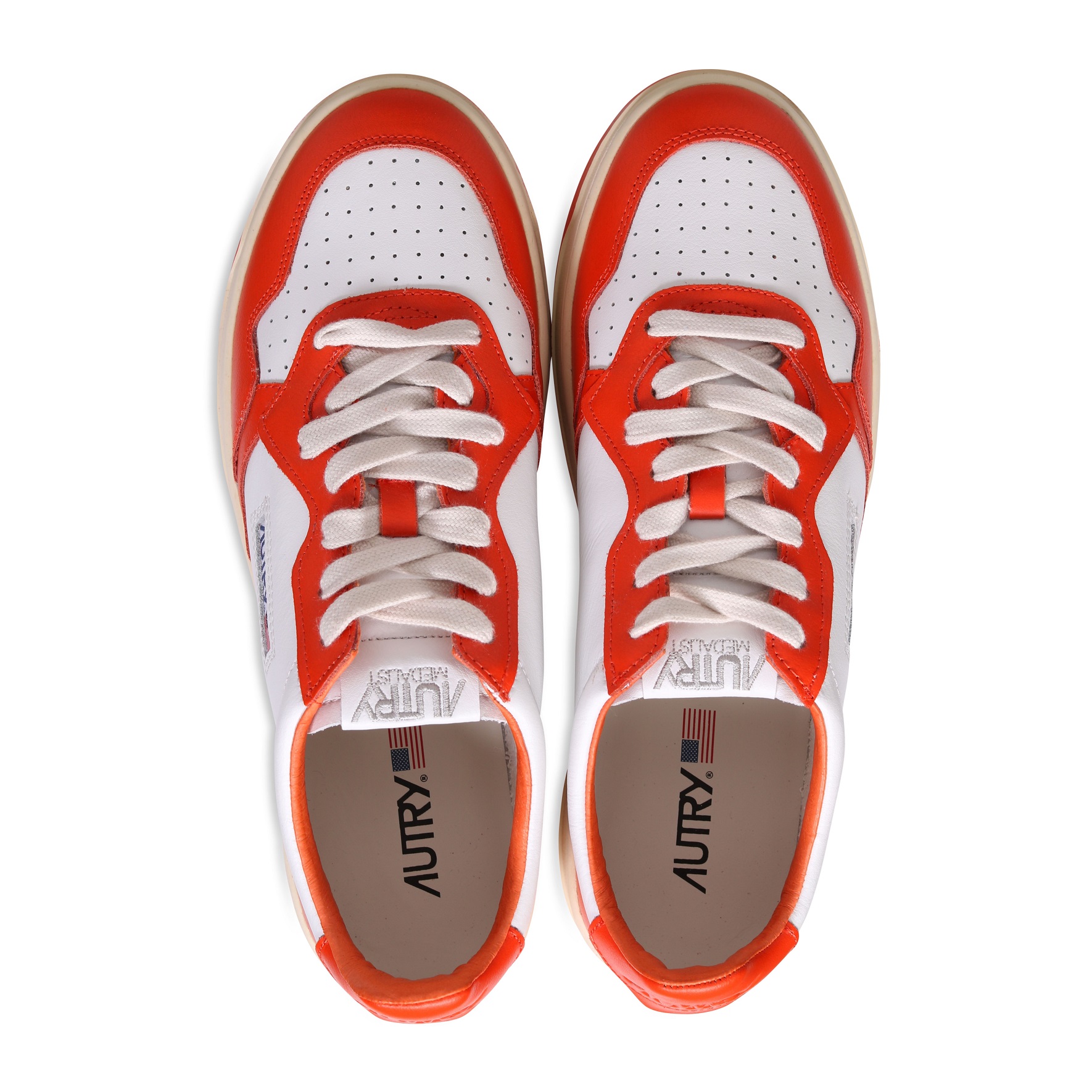 Autry Action Shoes Low Sneaker White/Tangerine 44