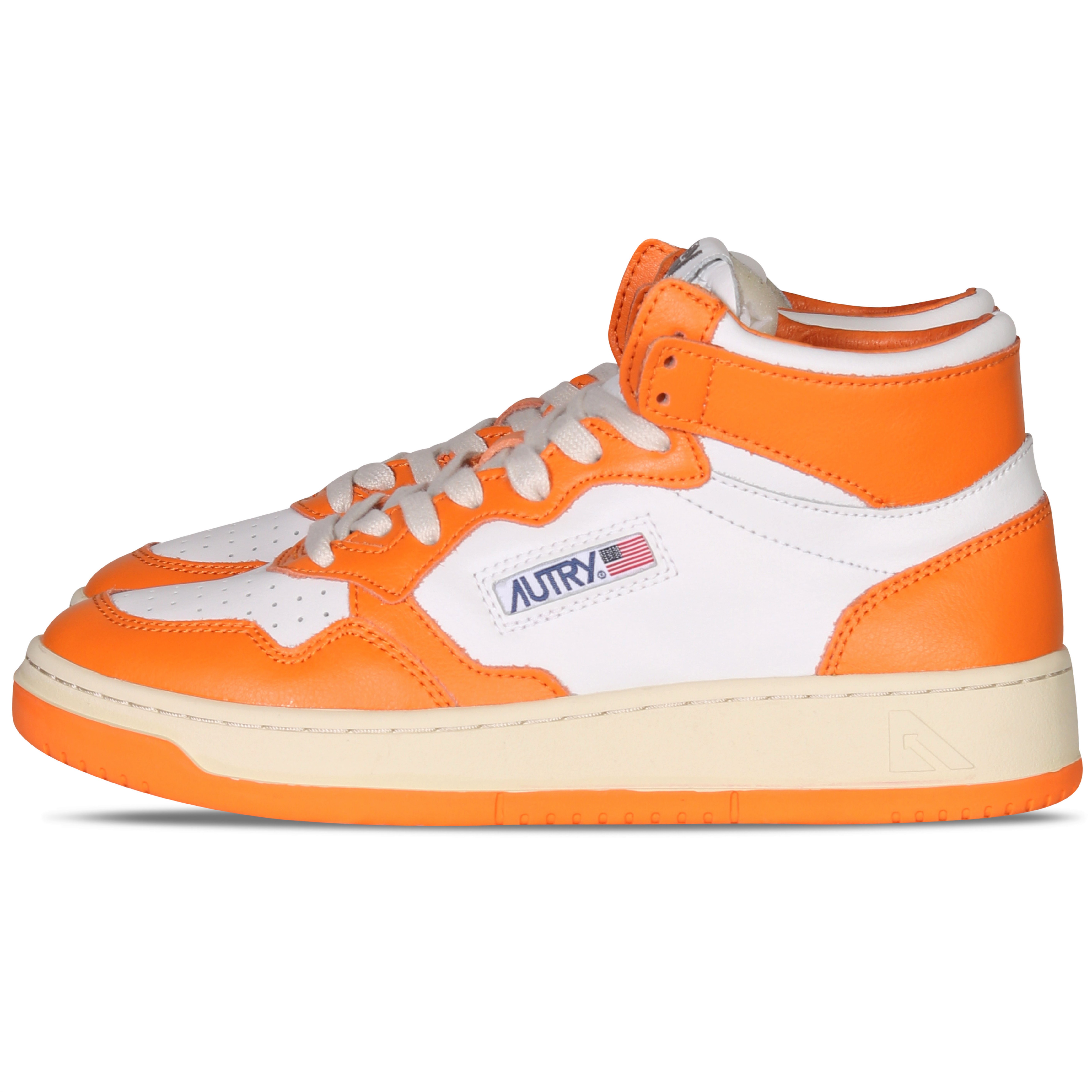 Autry Action Shoes Mid Sneaker White/Orange