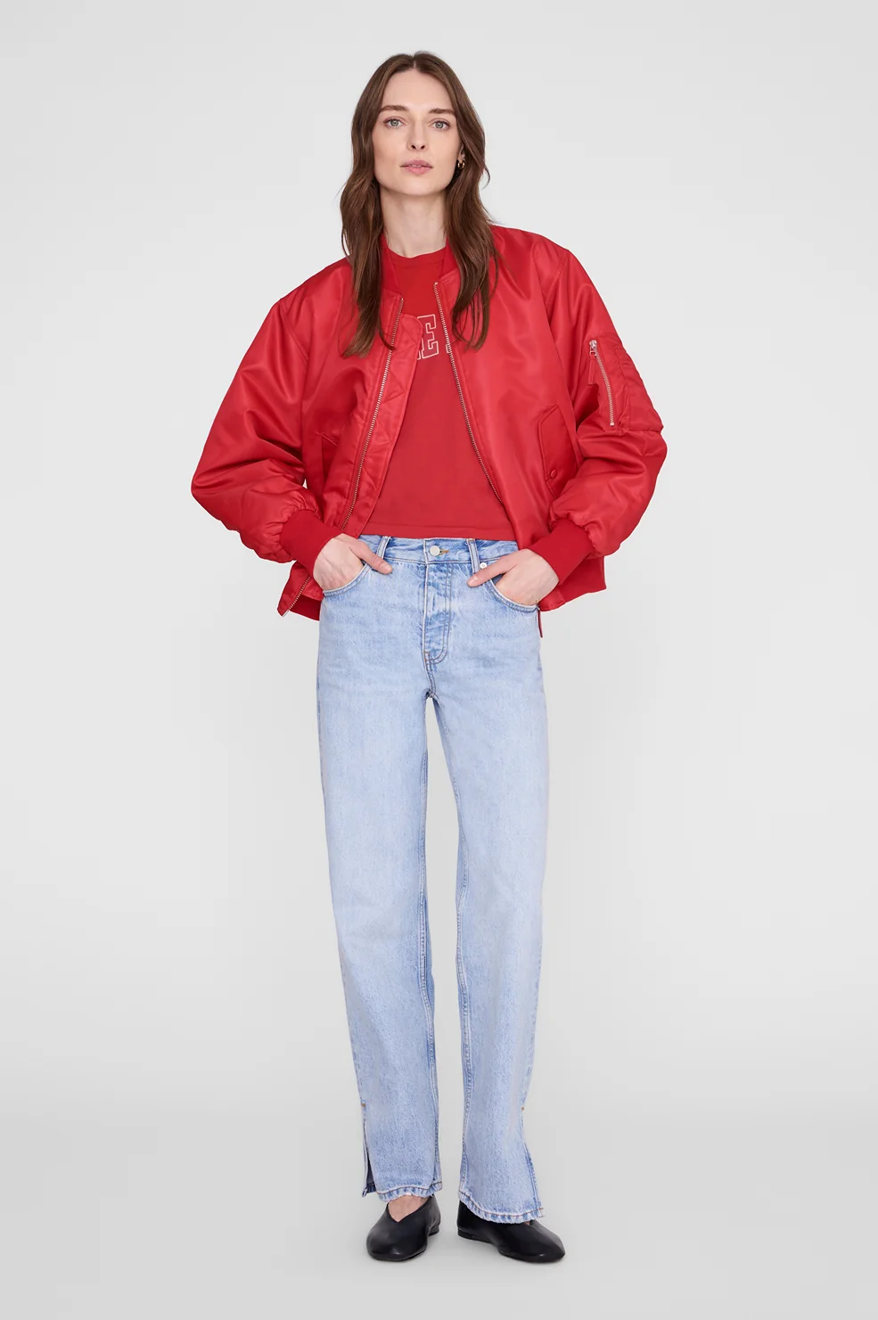 ANINE BING Shelly Tee in Tango Red