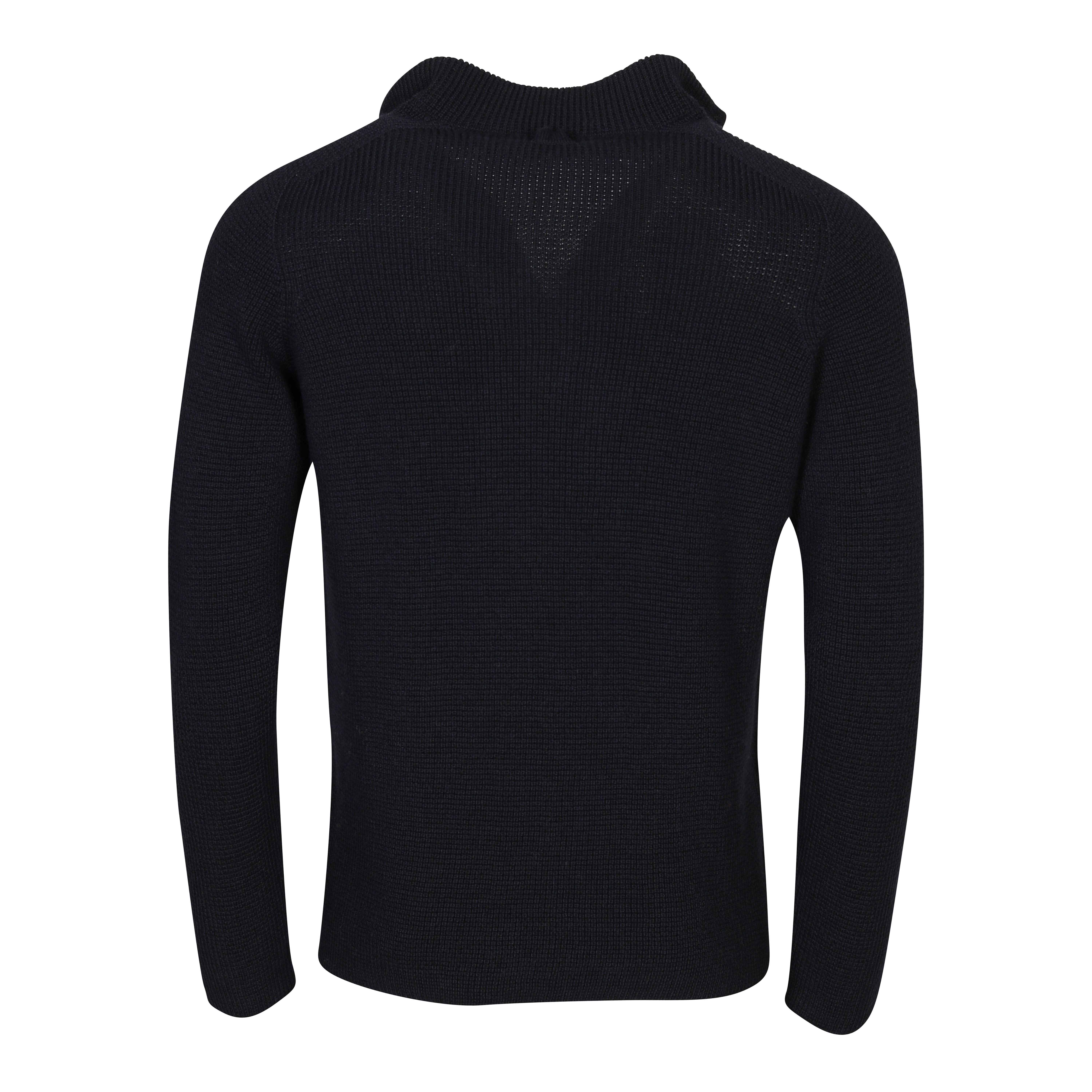 Hannes Roether Half Zip Knit Pullover in Navy/Black