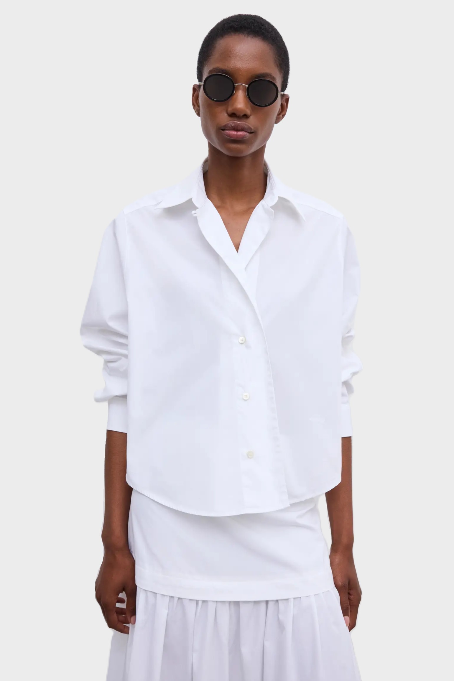 DAGMAR Cropped Shirt in White