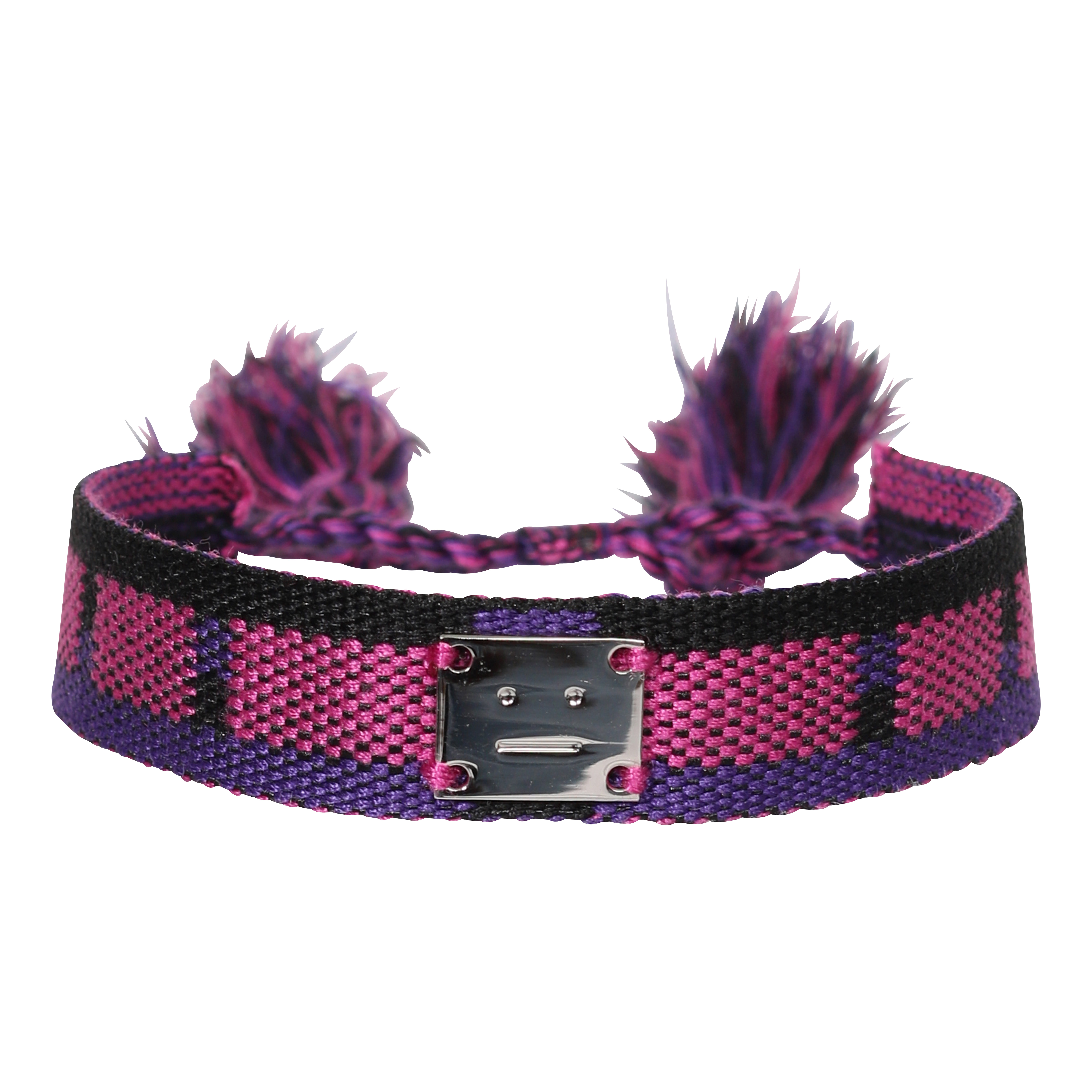 Acne Studios Face Cotton Bracelet in Fuchsia Pink/Purple