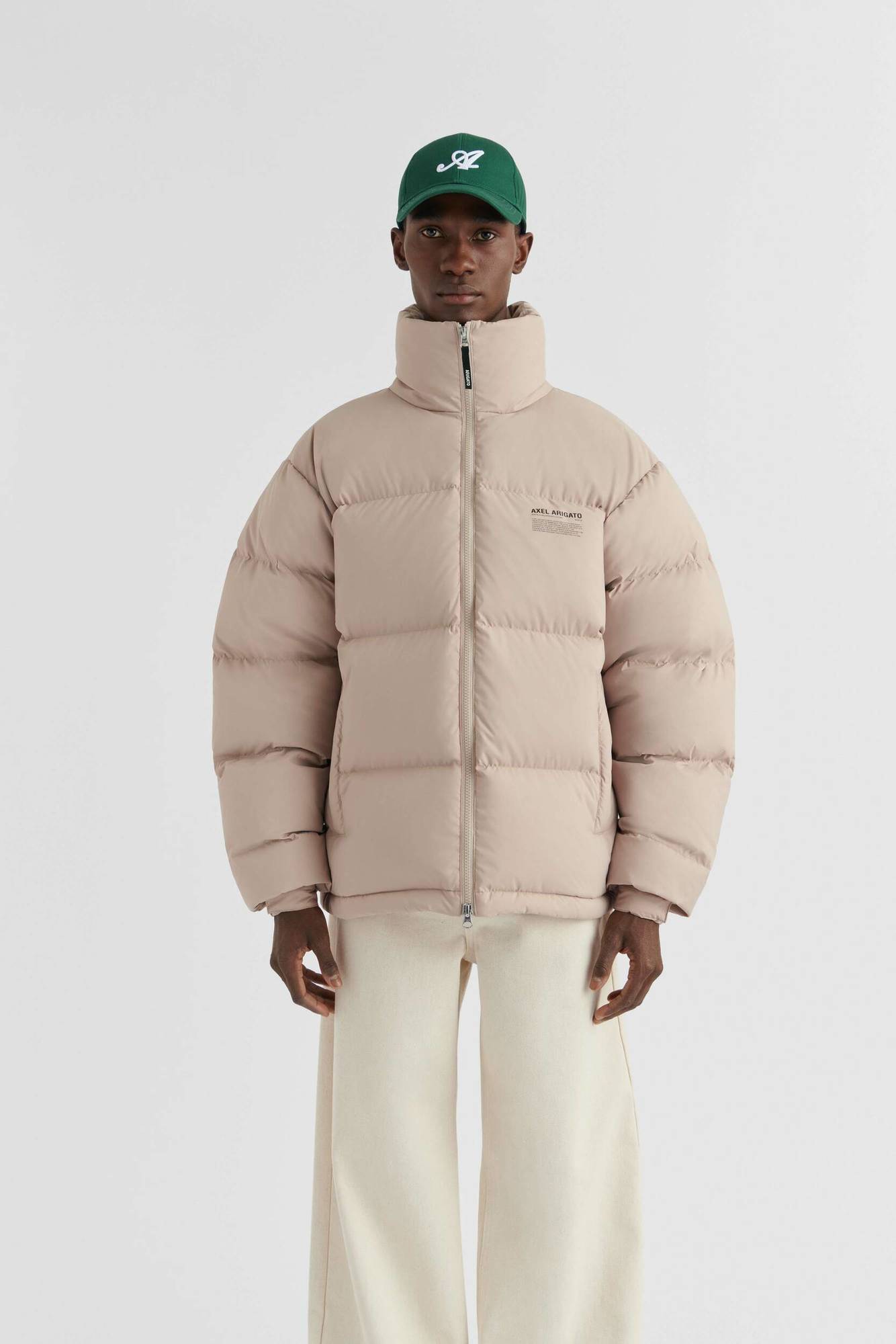 AXEL ARIGATO Observer Puffer Jacket in Pale Beige L