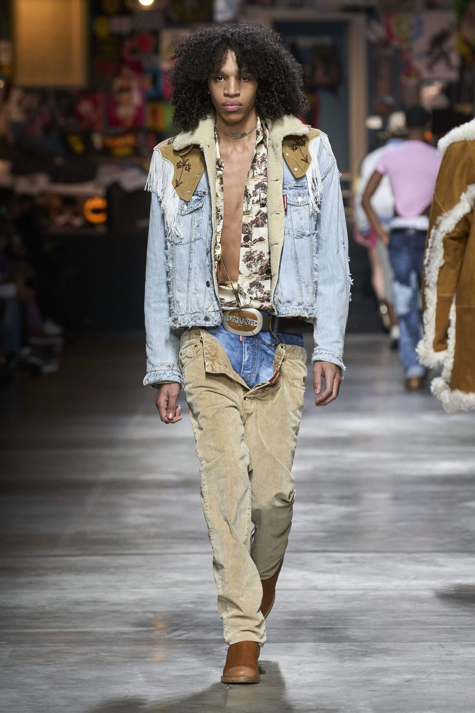 DSQUARED2 Destroyed Denim Jacket in Washed Light Blue 50