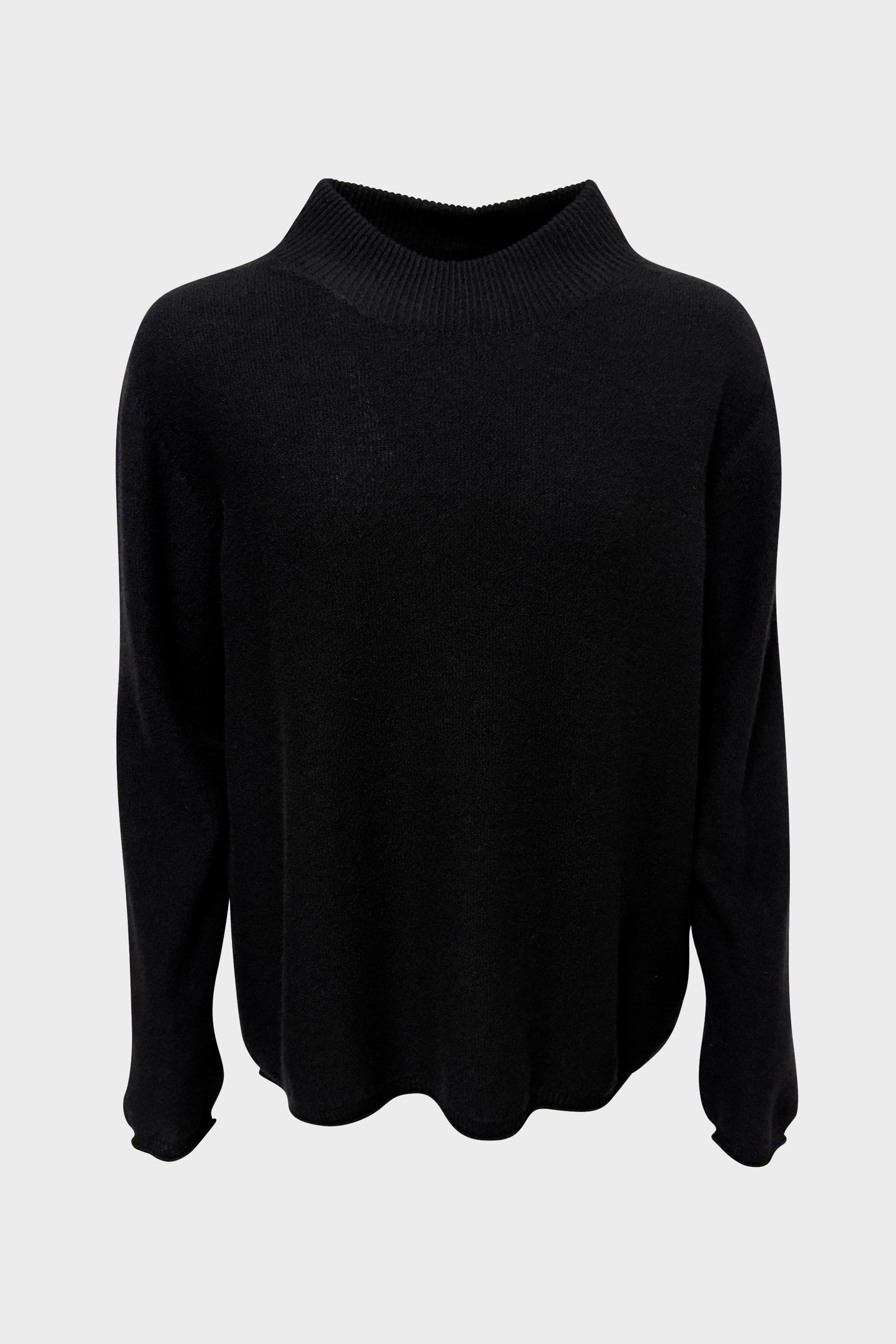 HANNES ROETHER Wool/Cashmere High Neck Pullover in Black