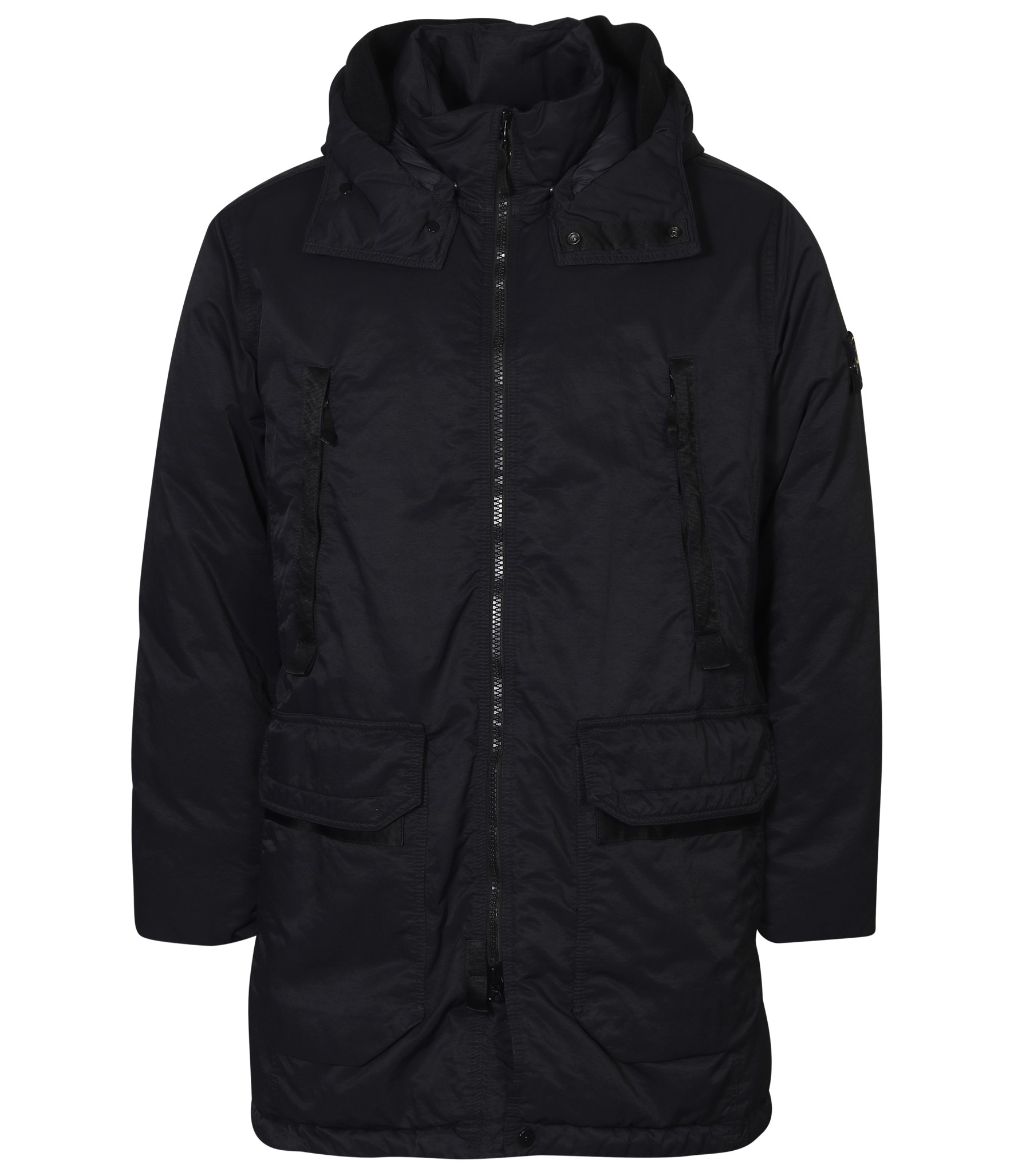 STONE ISLAND Opaque Nylon Twill Down Parka in Black