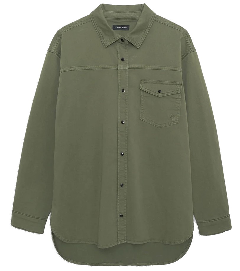 ANINE BING Shirt in Army Green S