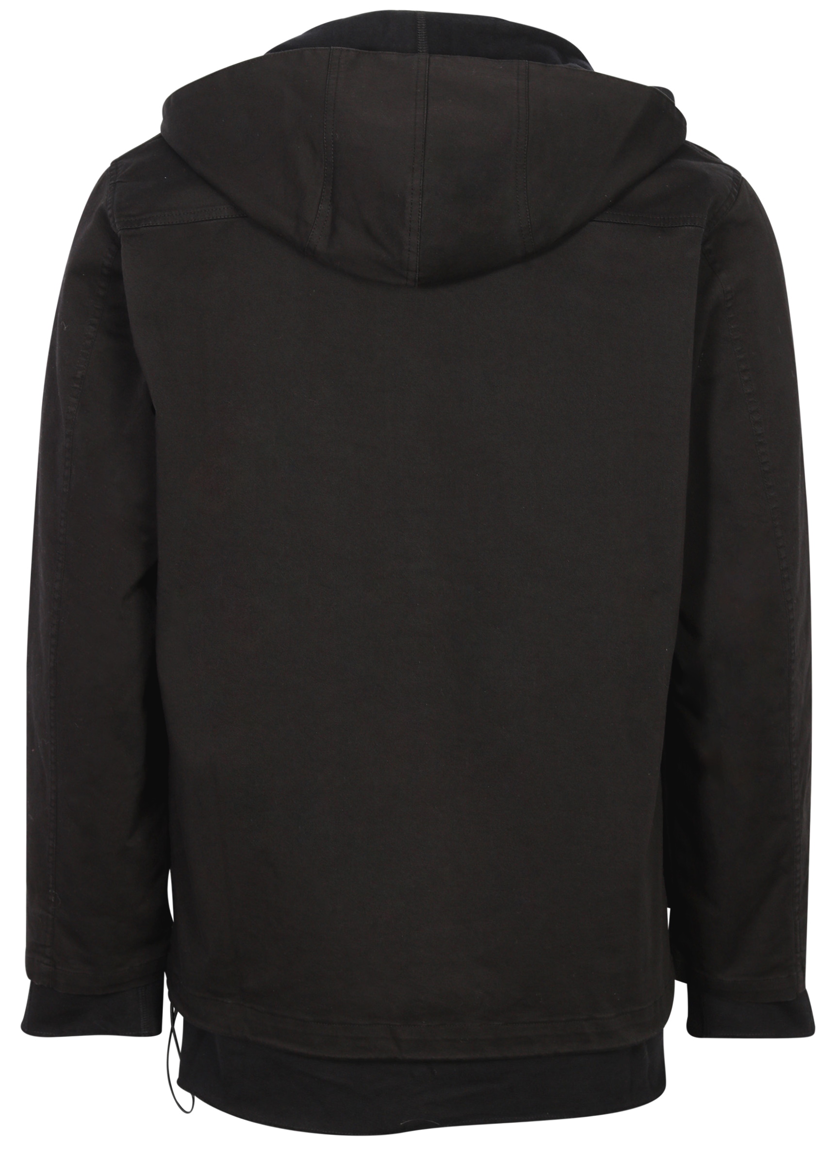 Hannes Roether Cotton Jacket With Removable Inner Hooded Sweatjacket Black
