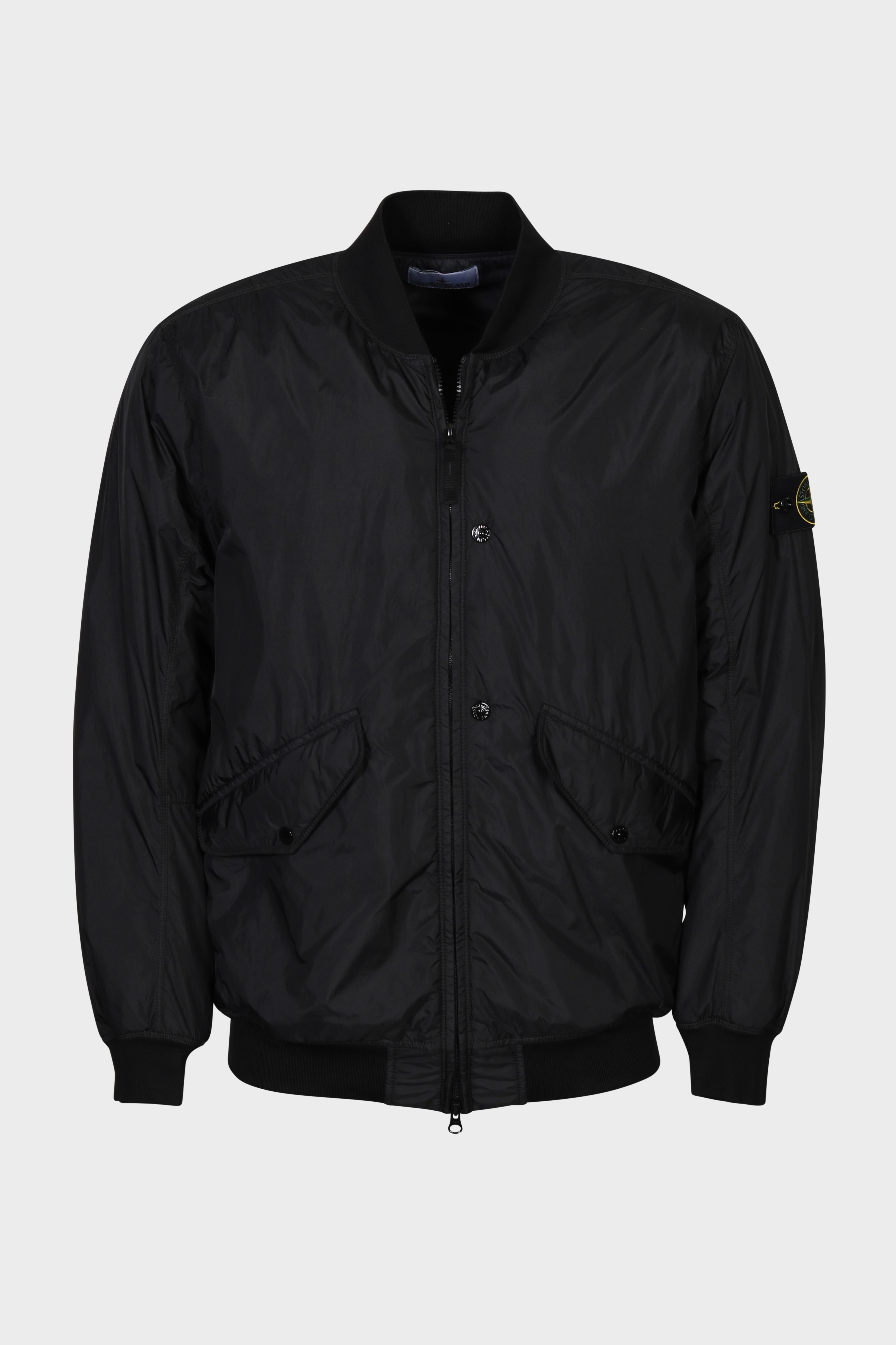 STONE ISLAND Garment Dyed Crinkle Reps Bomber Jacket in Black 3XL