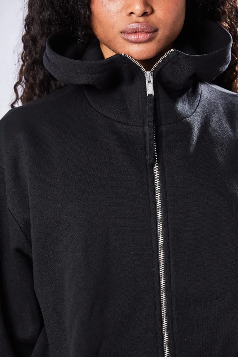 THOM KROM Soft Hooded Sweatjacket in Black XS