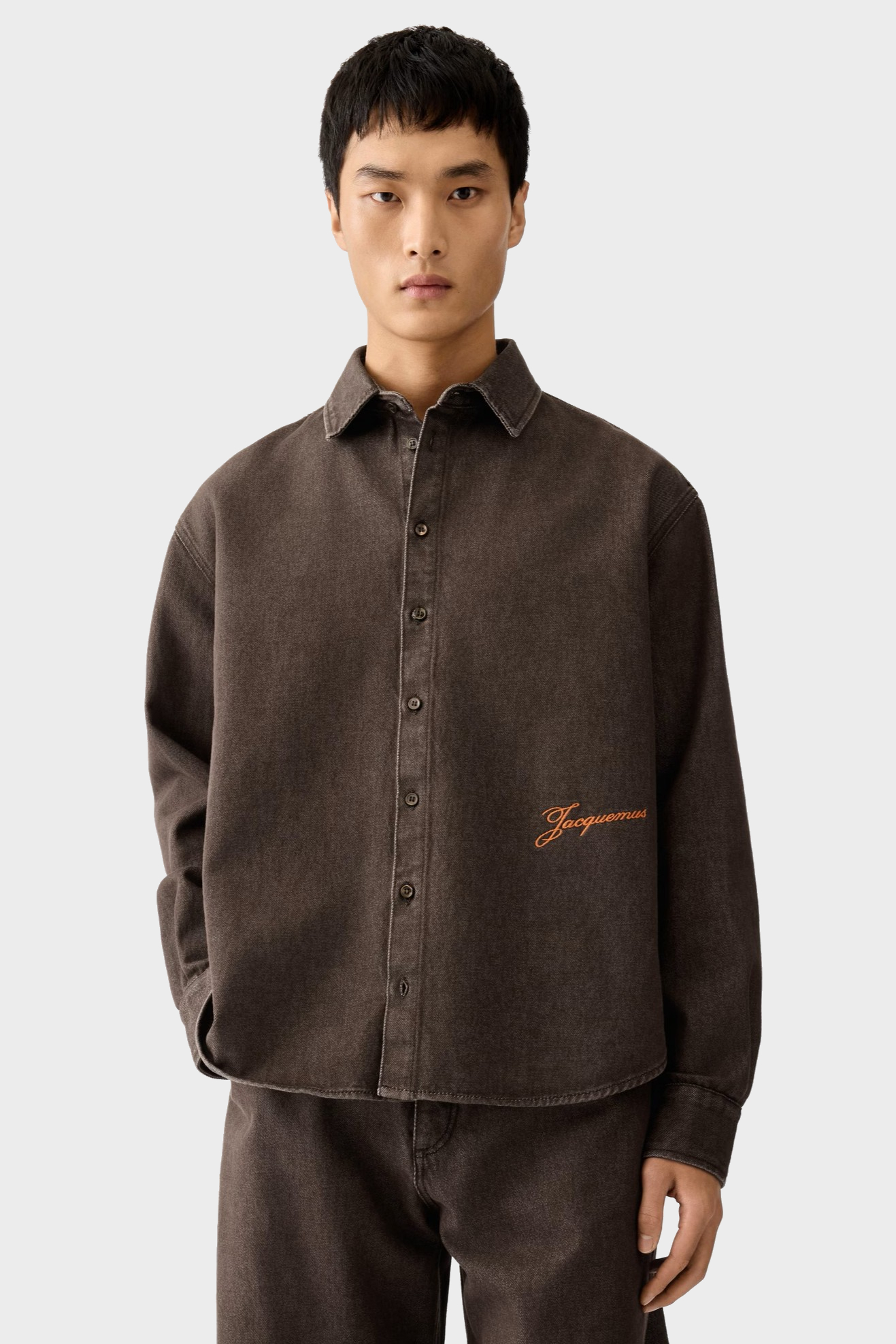 JACQUEMUS de-Nîmes Simon Denim Shirt in Brown