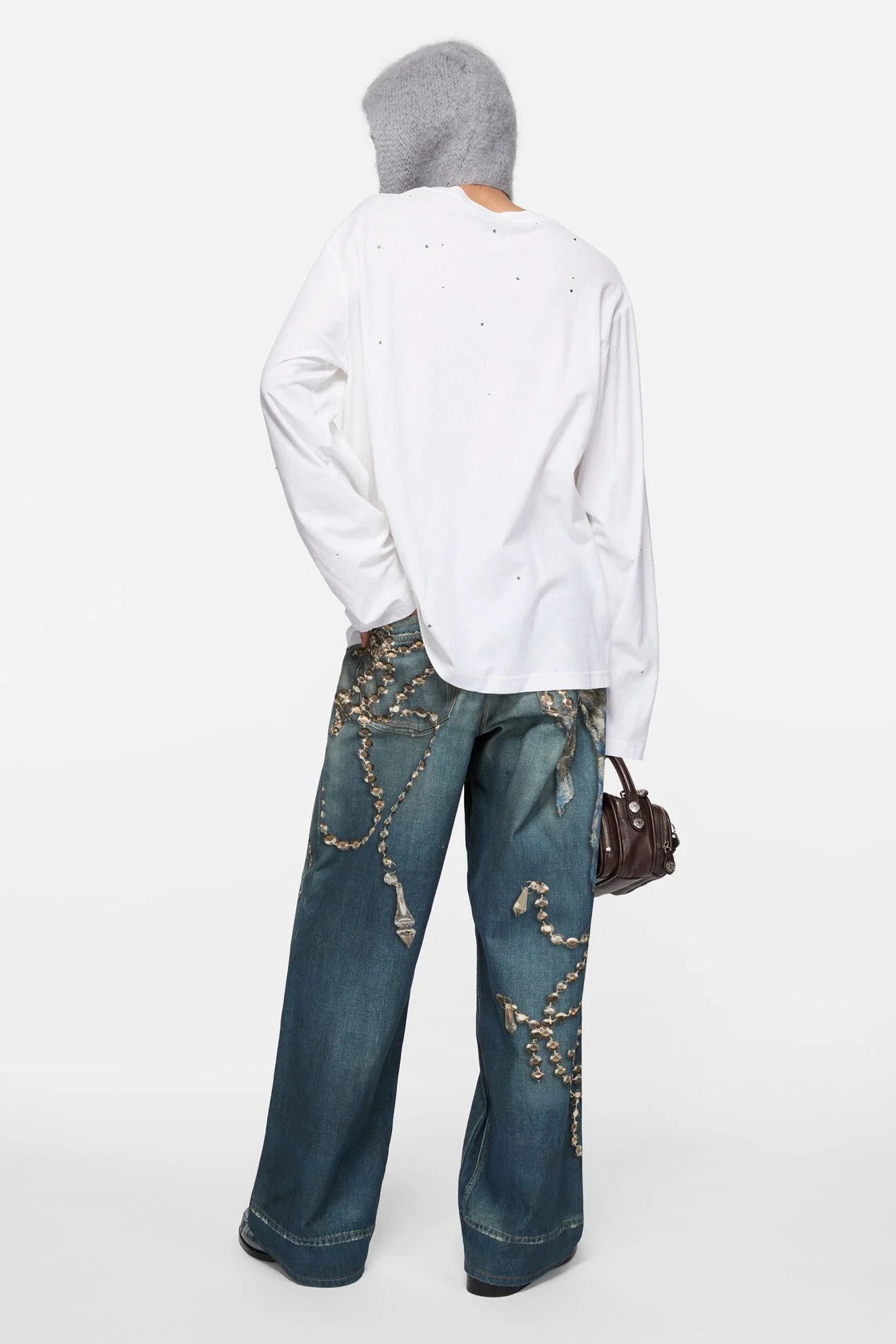 ACNE STUDIOS 1981 Trompe-l'oeil-Print Baggy Jeans in Regular Length XL