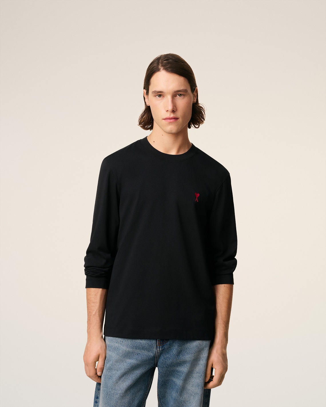 AMI PARIS de Coeur Longsleeve in Black