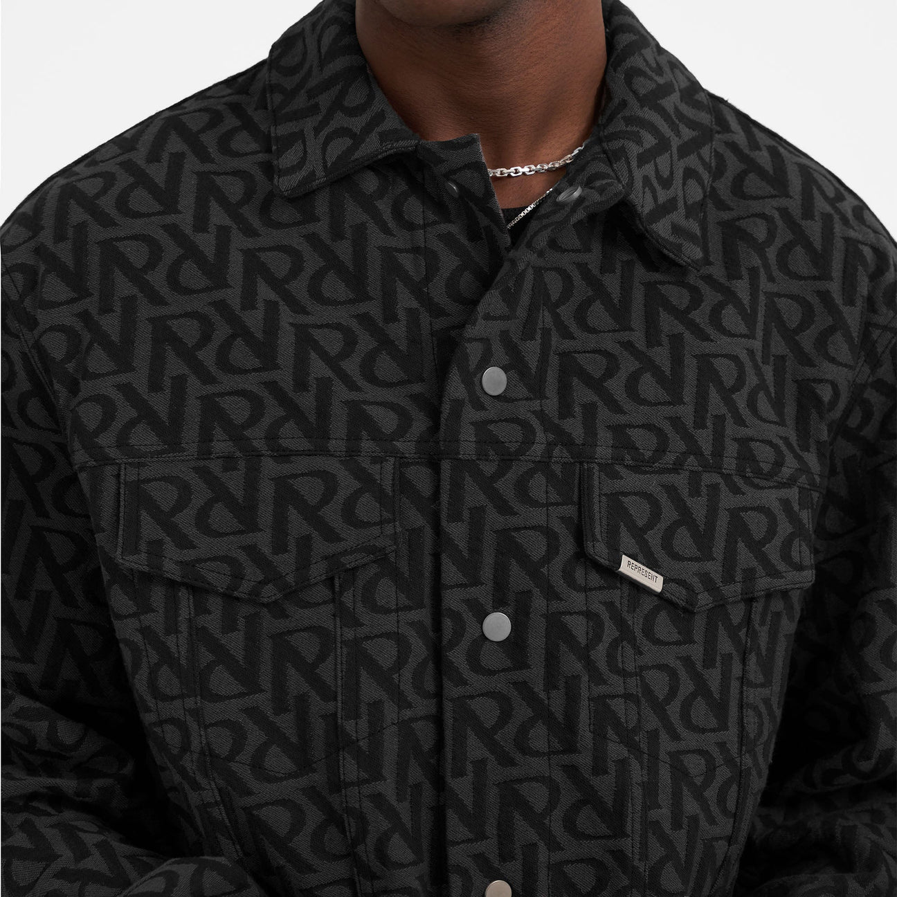 REPRESENT Initial Denim Jacket in Black