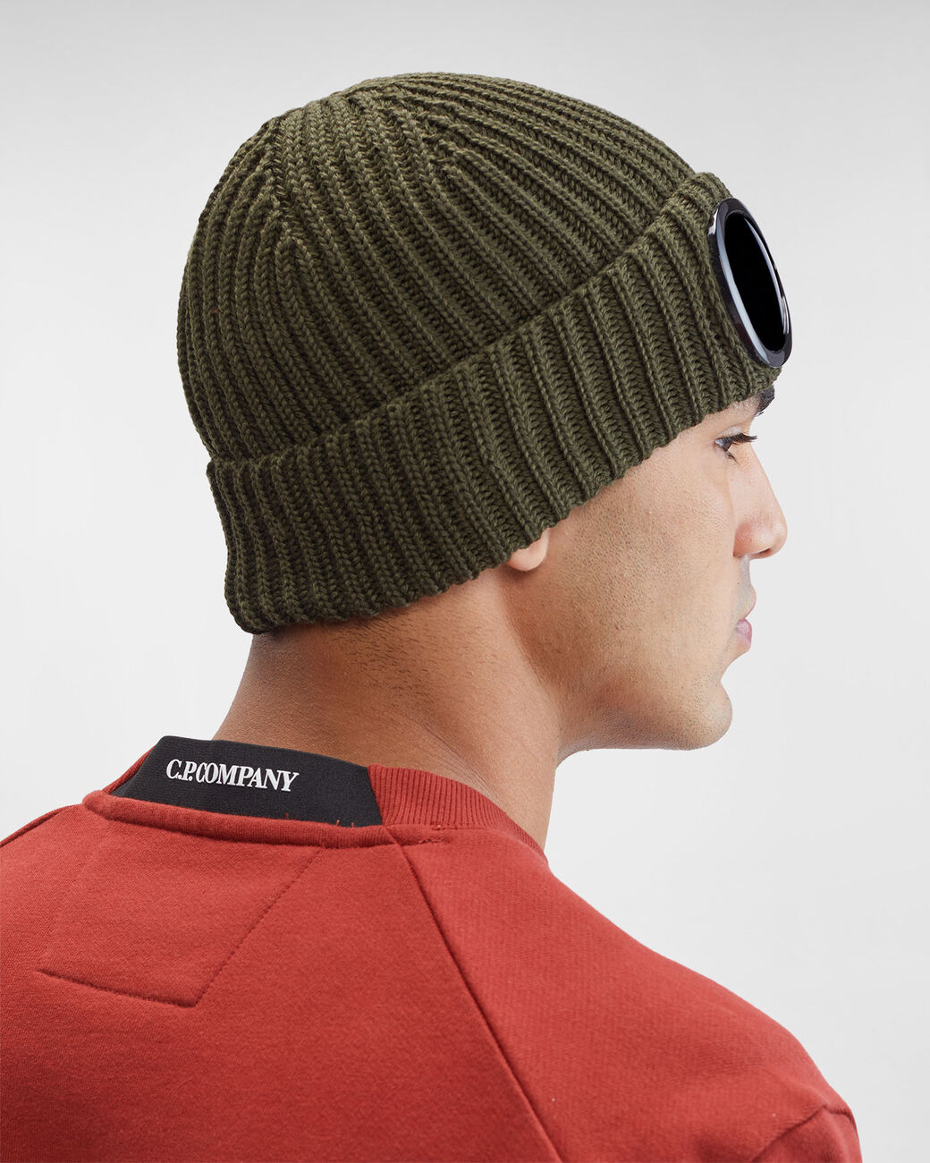 C.P. COMPANY Knit Cap in Olive