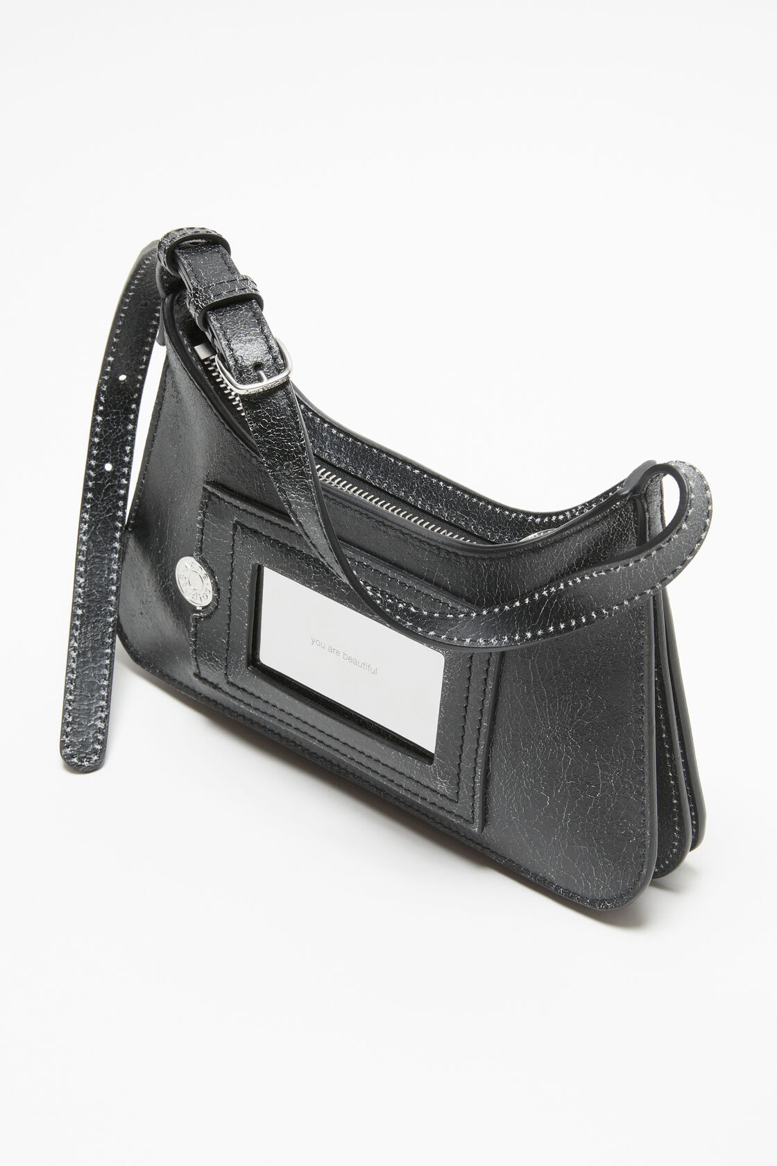 ACNE STUDIOS Flat Micro Shoulder Bag in Black