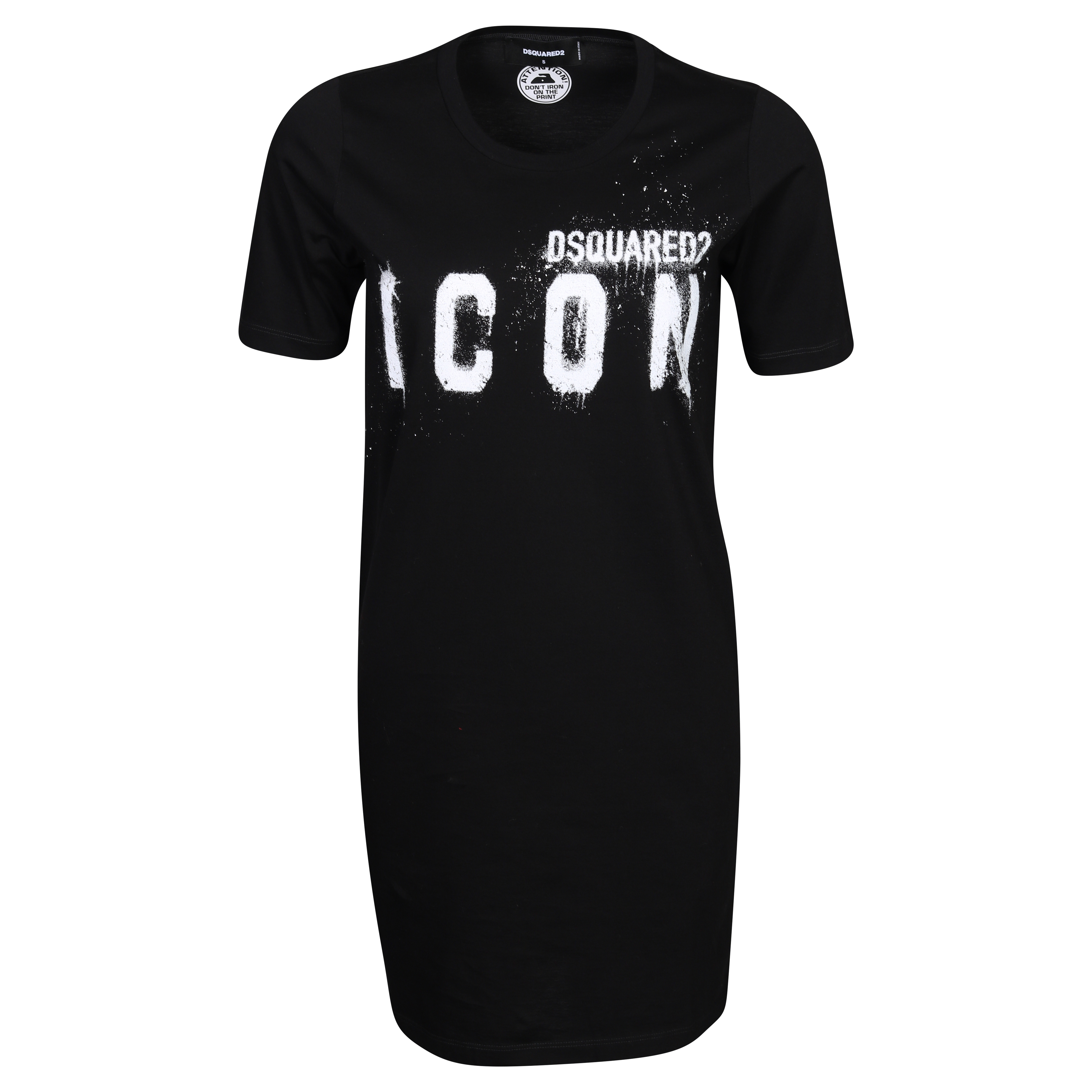 Dsquared Icon Spray Tee Dress Black