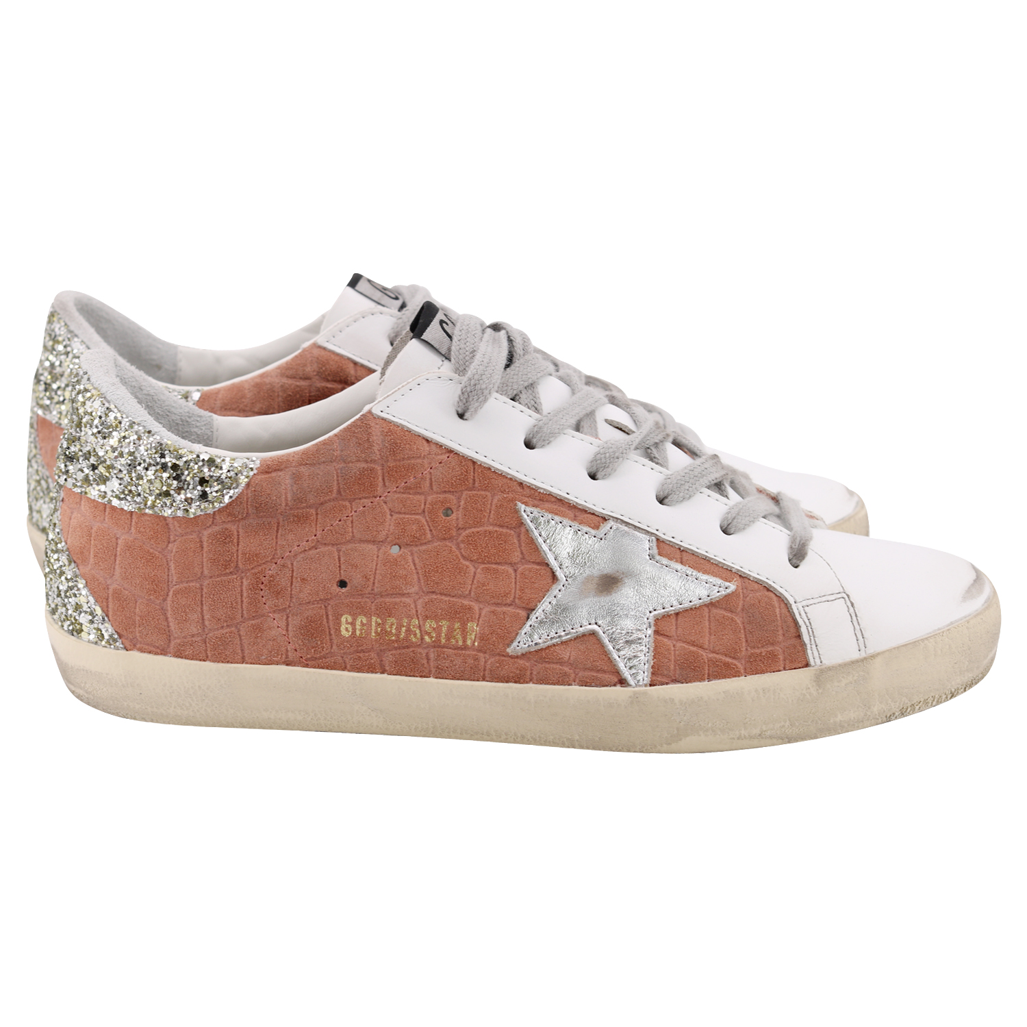Golden Goose Sneaker Cocco Print Suede/Glitter Heel