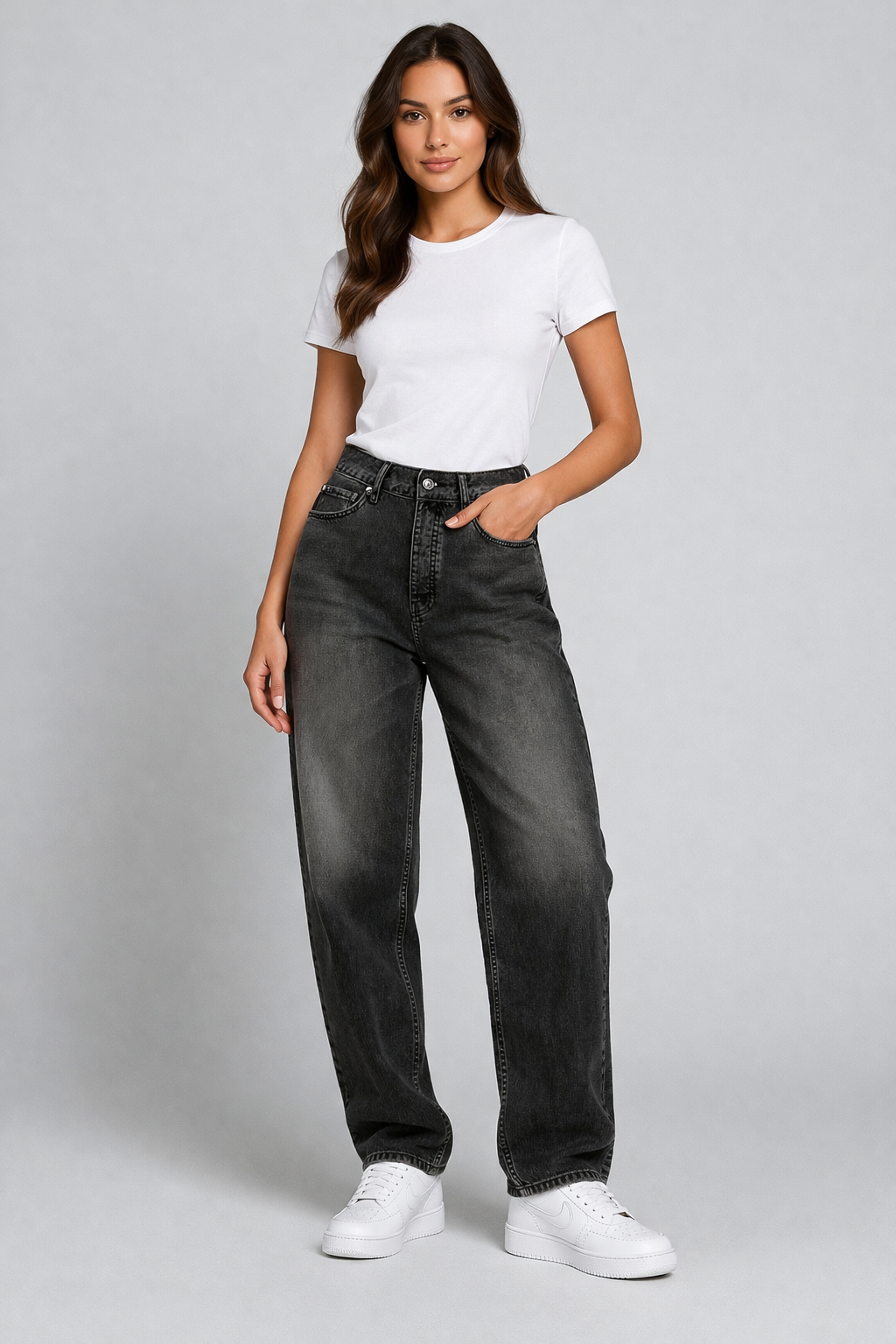 ANINE BING Jeans in Washed Smoke Grey