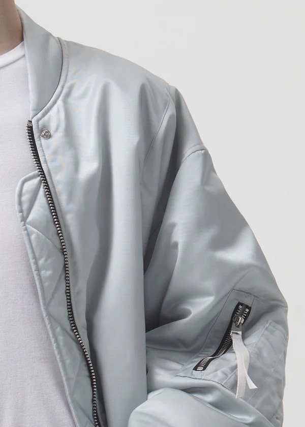 AGOLDE Nisa Bomber Jacket in Oystergrey M