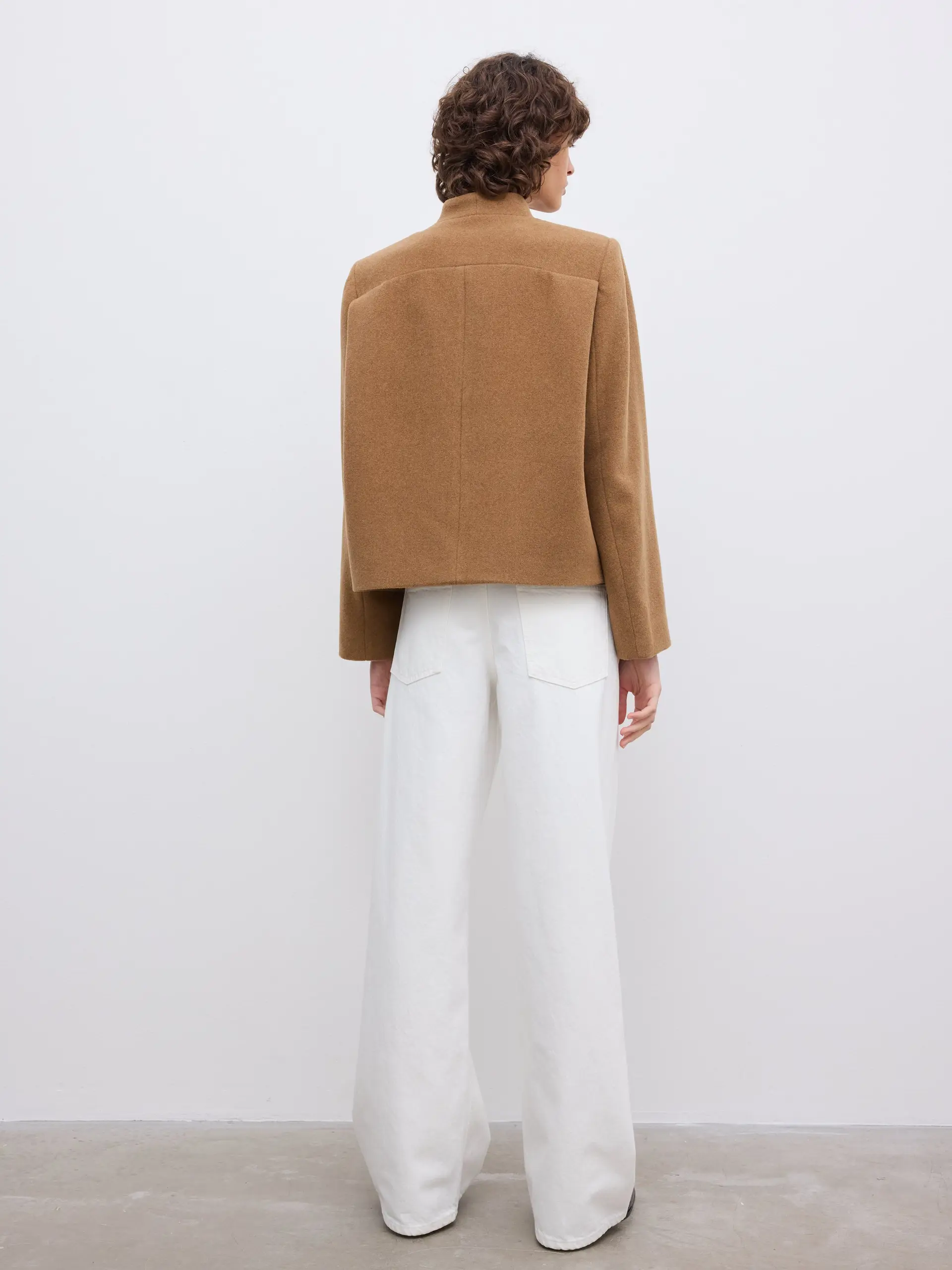 DAGMAR Short Curved Jacket in Camel
