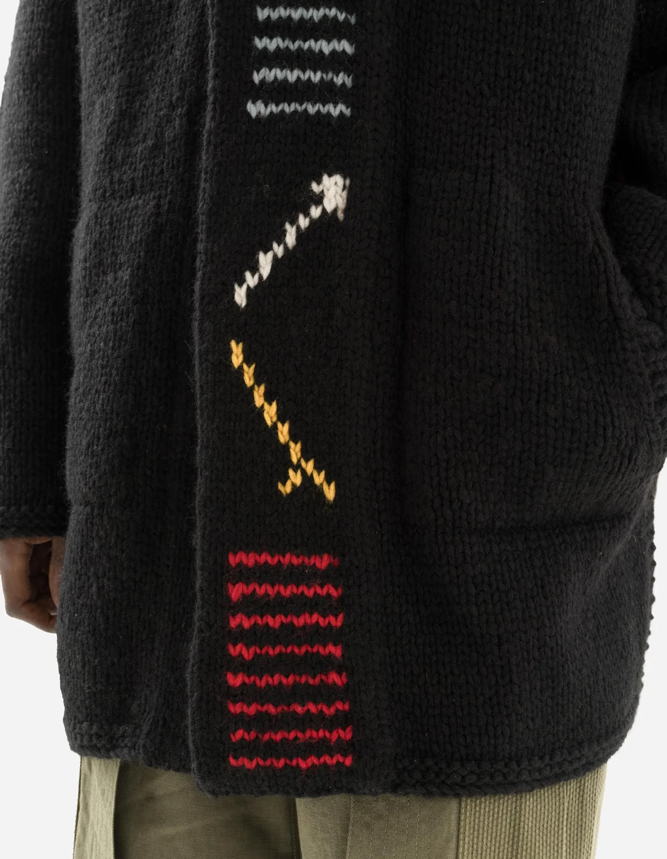 MAHARISHI 2217 Kanata Hand Knitted Cardigan in Black