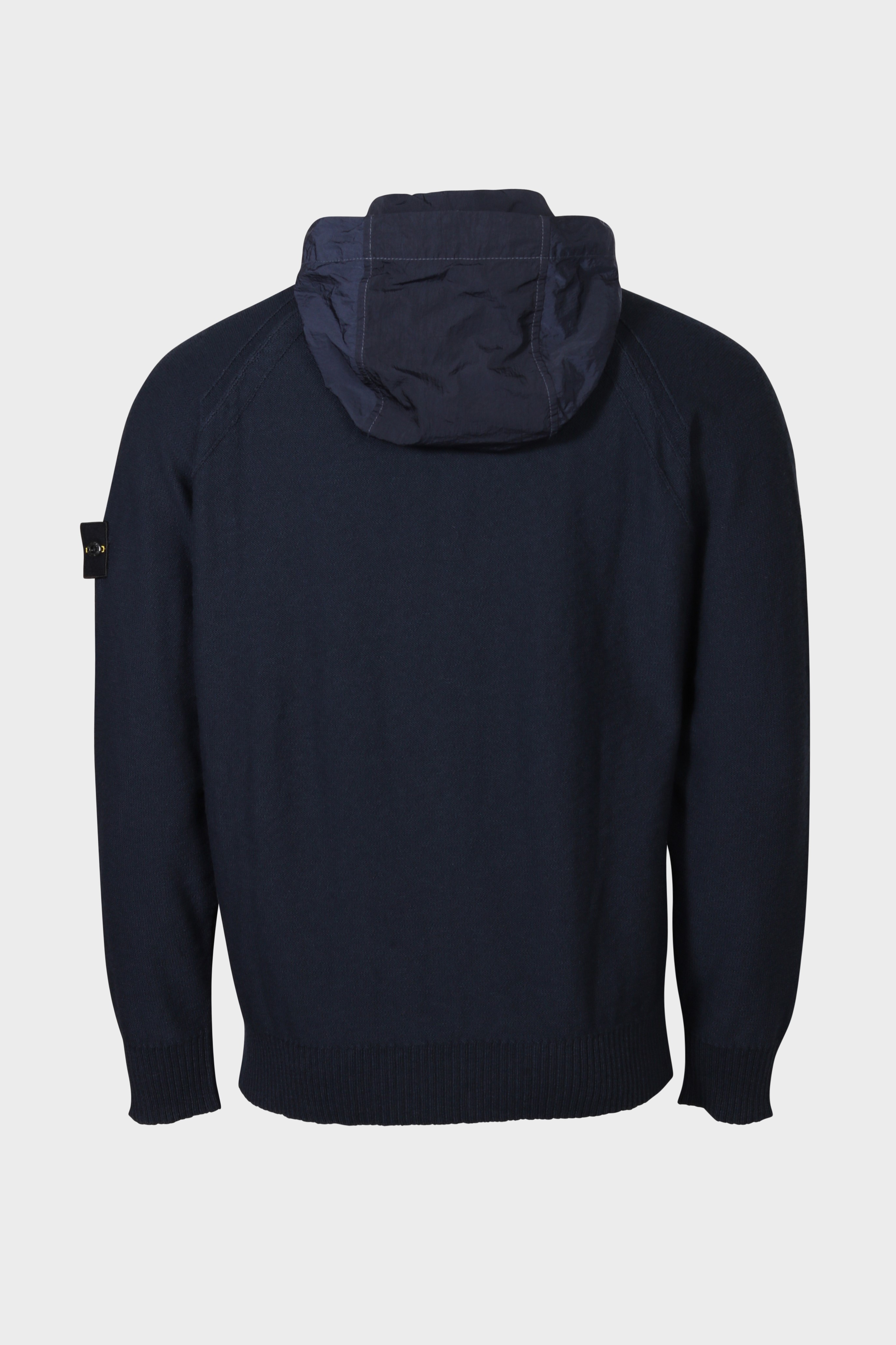 STONE ISLAND Nylon Hooded Knit Jacket in Navy M