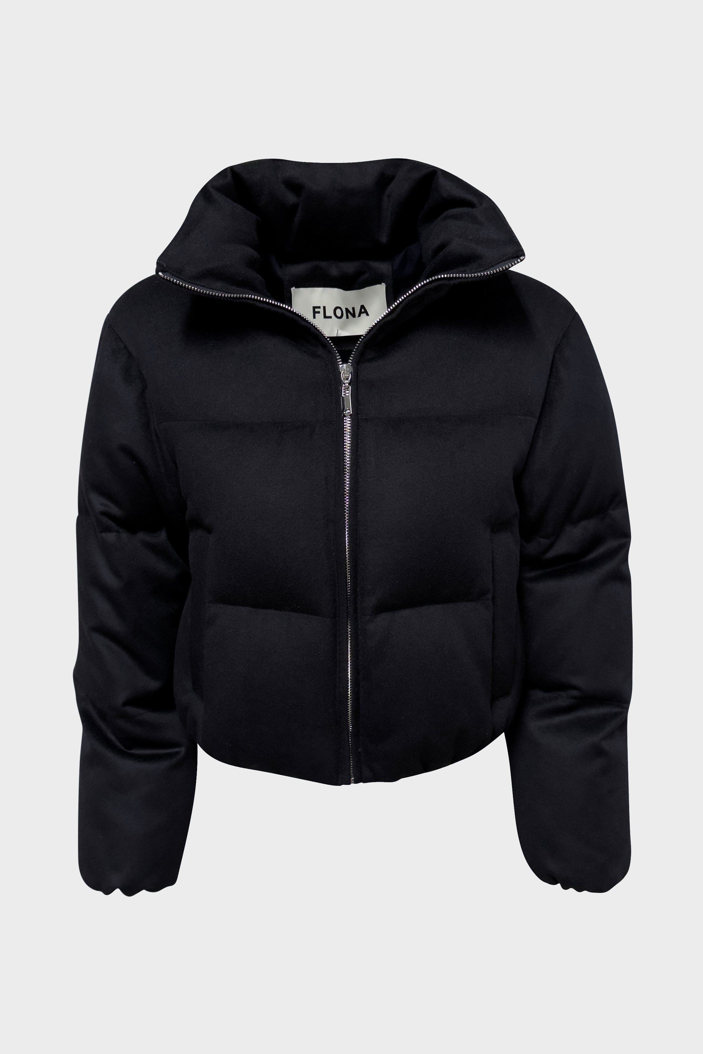 FLONA Soft Wool Down Jacket in Dark Navy