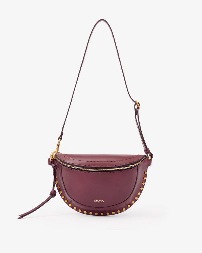 ISABEL MARANT Skano Fannypack in Burgundy Shiny with Studs