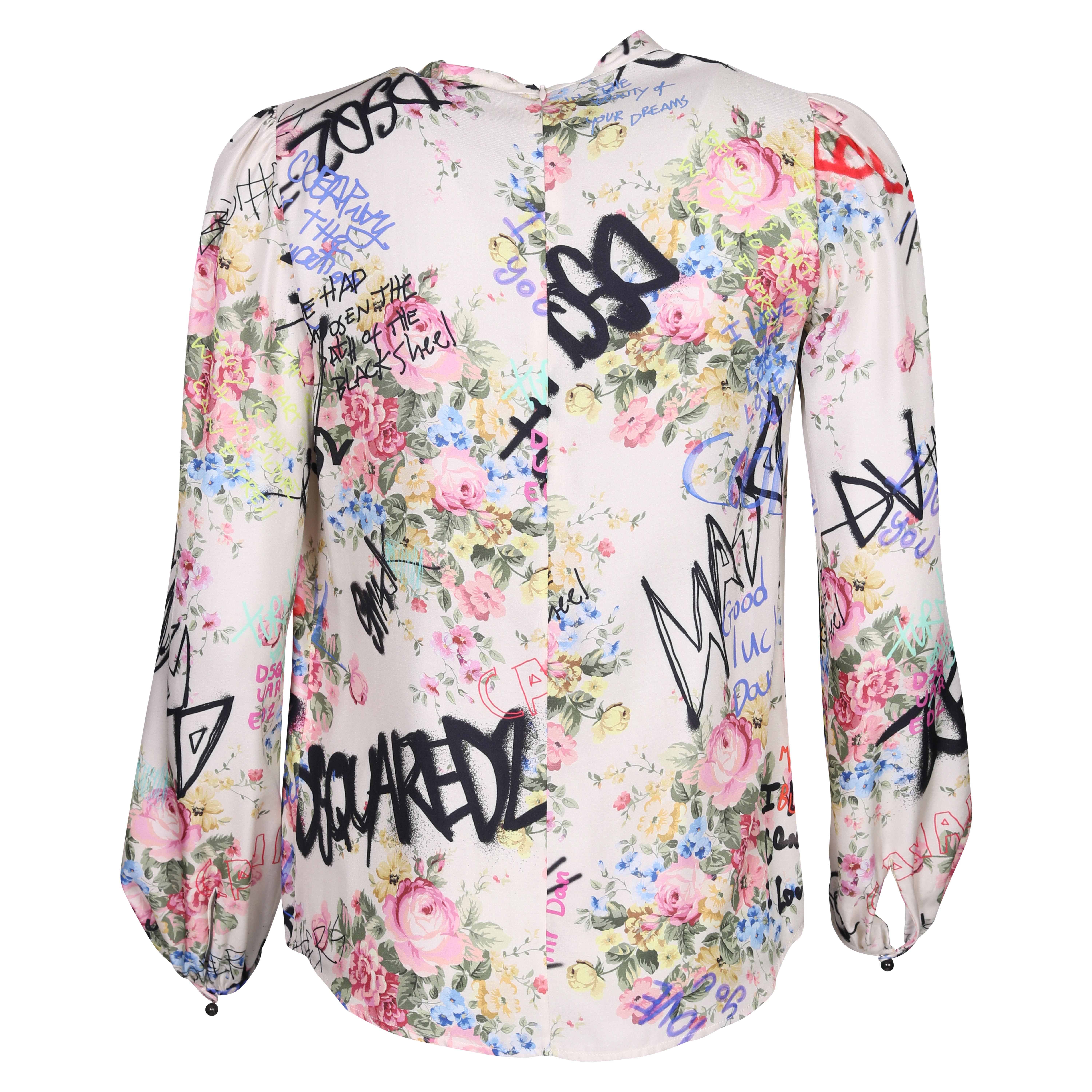 Dsquared Flower Bow Blouse Multicolour  40 IT / 34 DE
