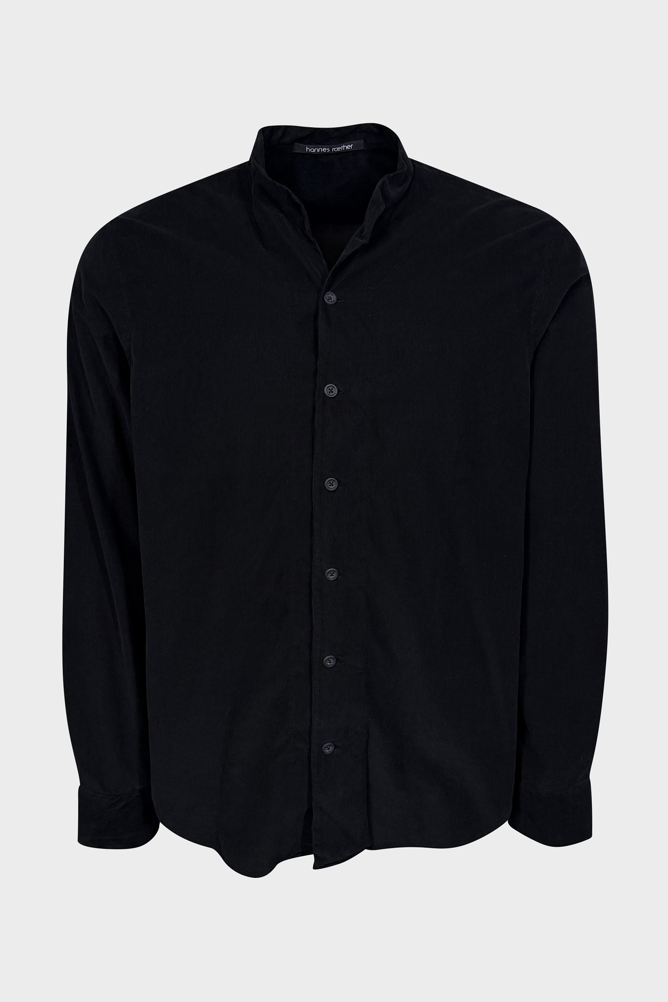 HANNES ROETHER Baby Cord Shirt in Black HANNES ROETHER Baby Cord Shirt in Black