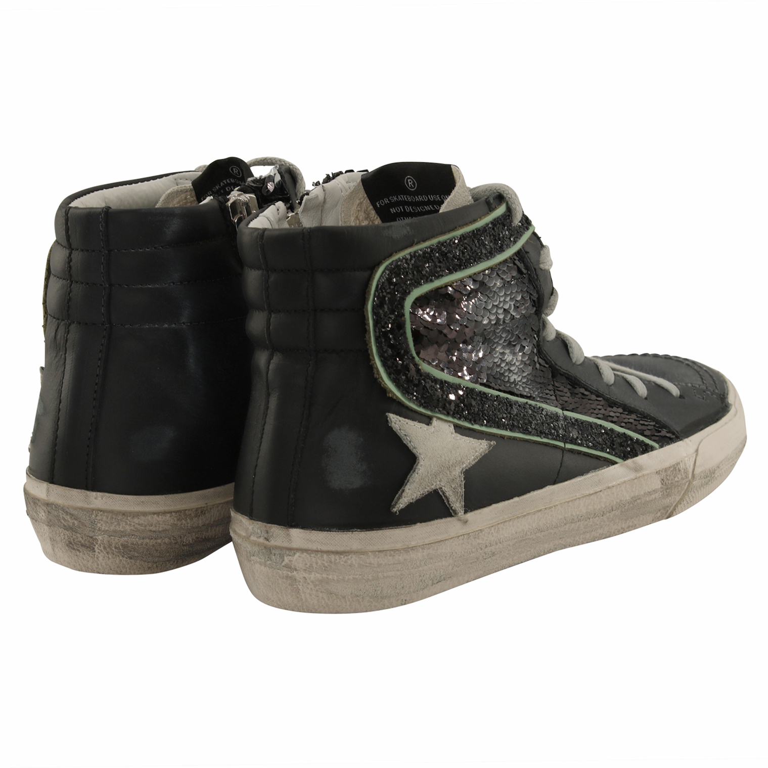 Golden Goose Sneaker Slide Black Paillettes 38