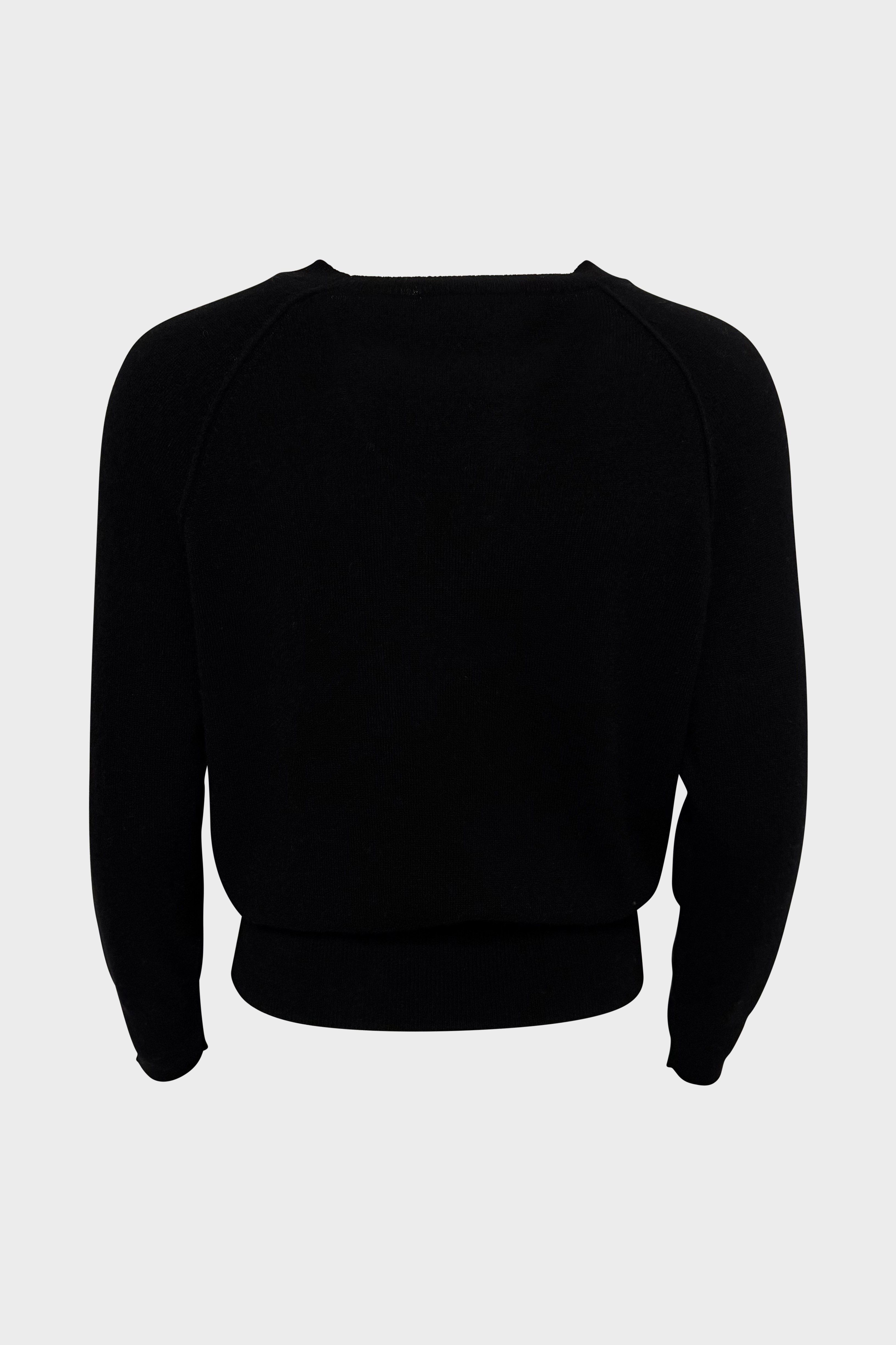 FLONA Cropped Cashmere Sweater in Black