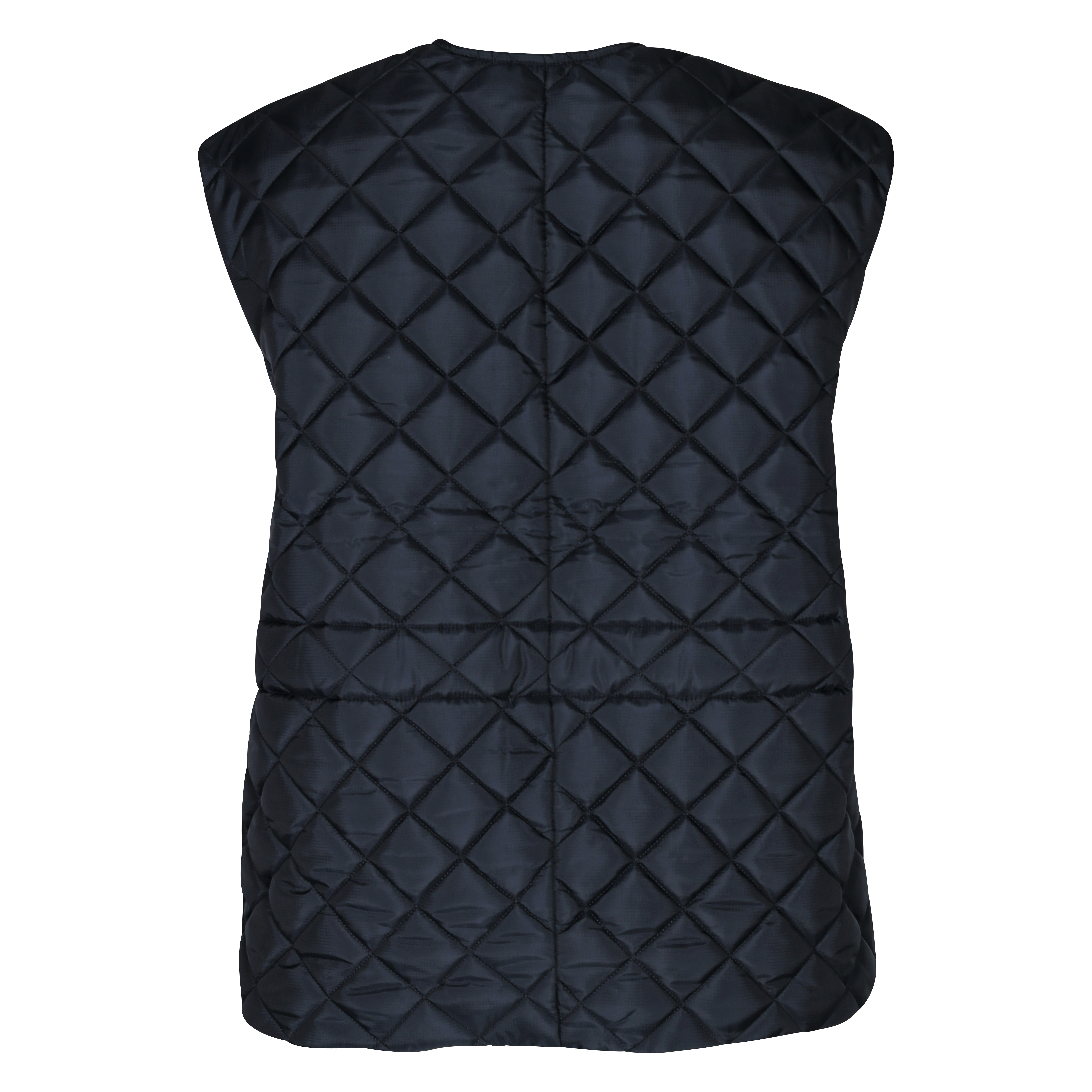 Ganni Recycled Ripstop Quilted Vest in Navy