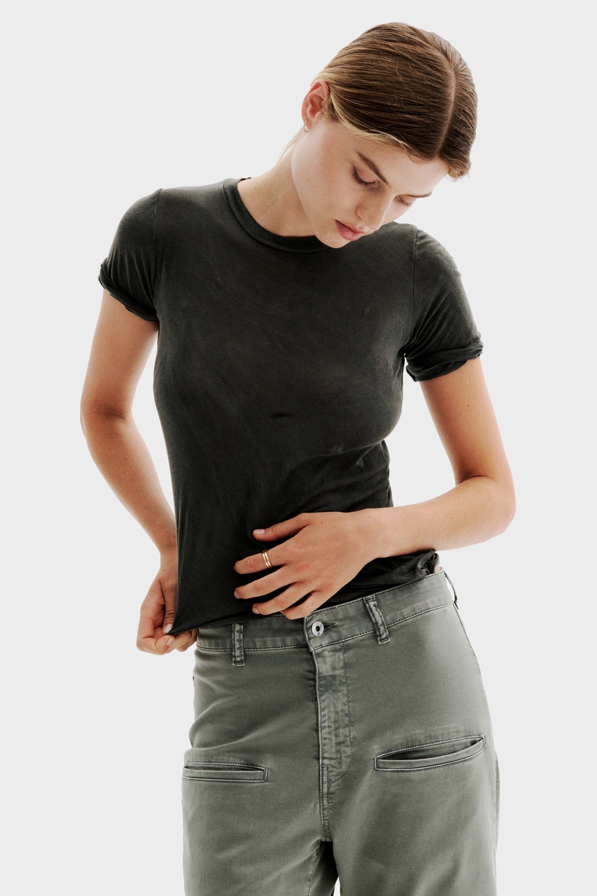 ALL III Super Light Cotton Tissue T-Shirt in Army Green