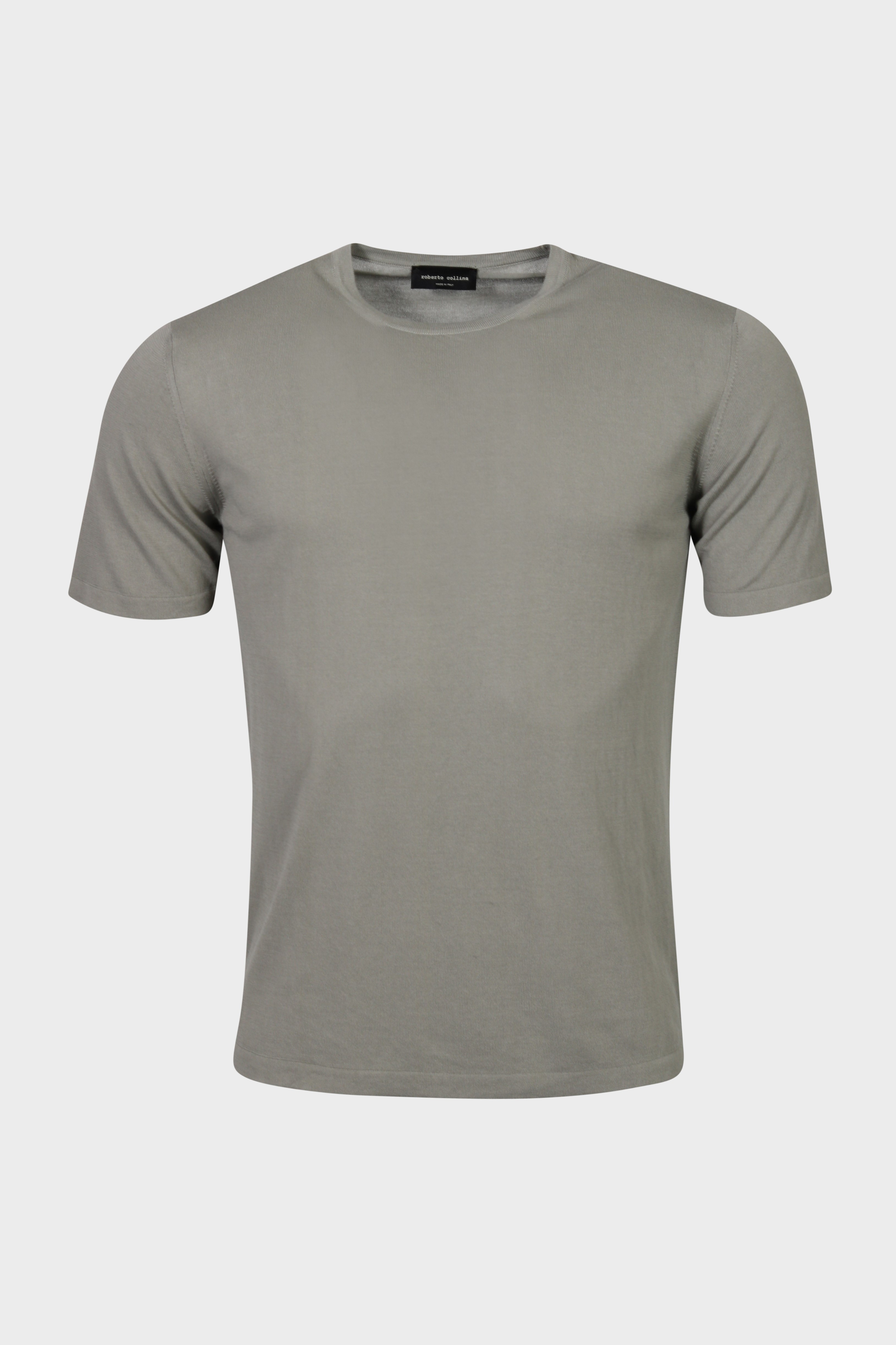 ROBERTO COLLINA Cotton Knit T-Shirt in Light Olive ROBERTO COLLINA Cotton Knit T-Shirt in Light Olive