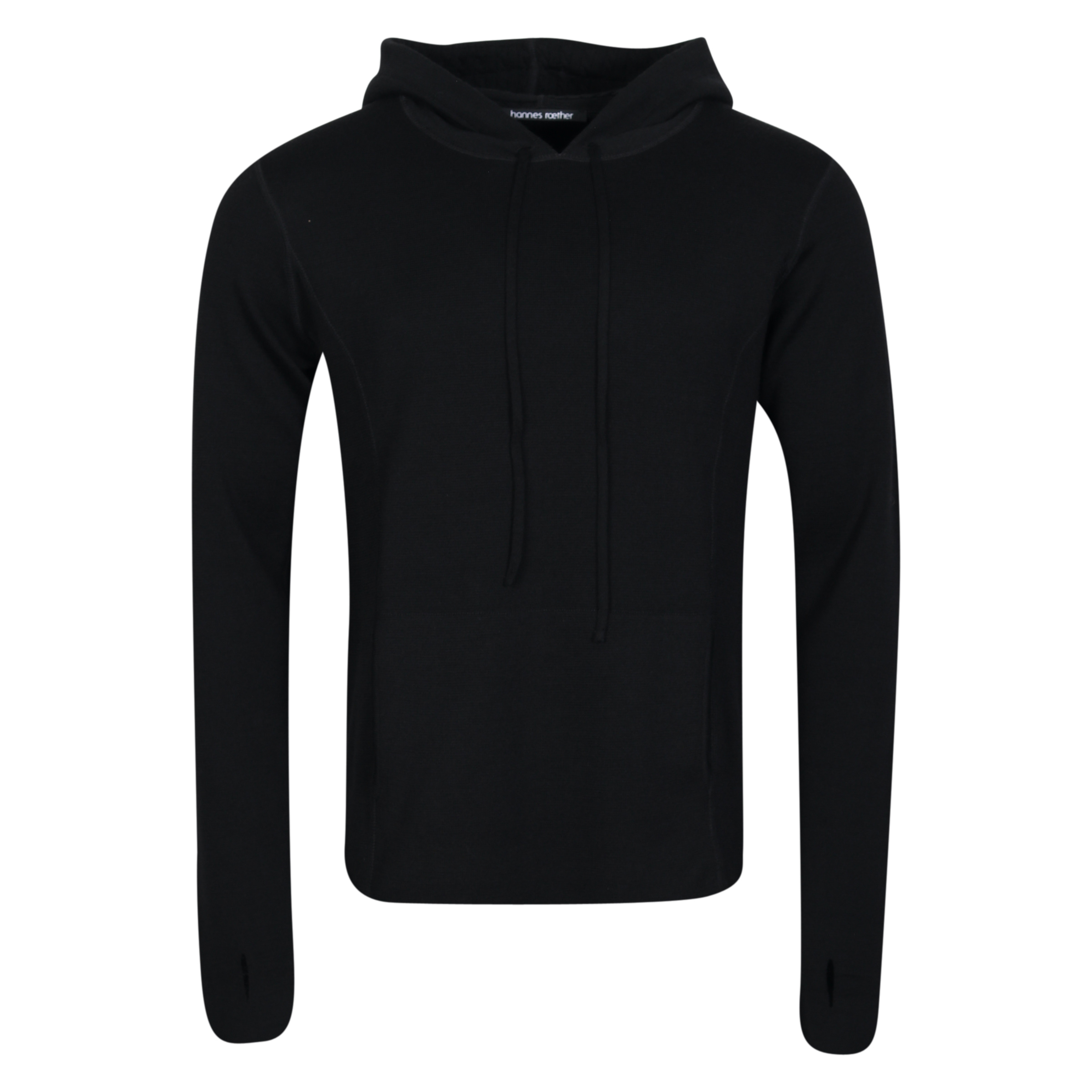 Hannes Roether Knit Hoodie in Black