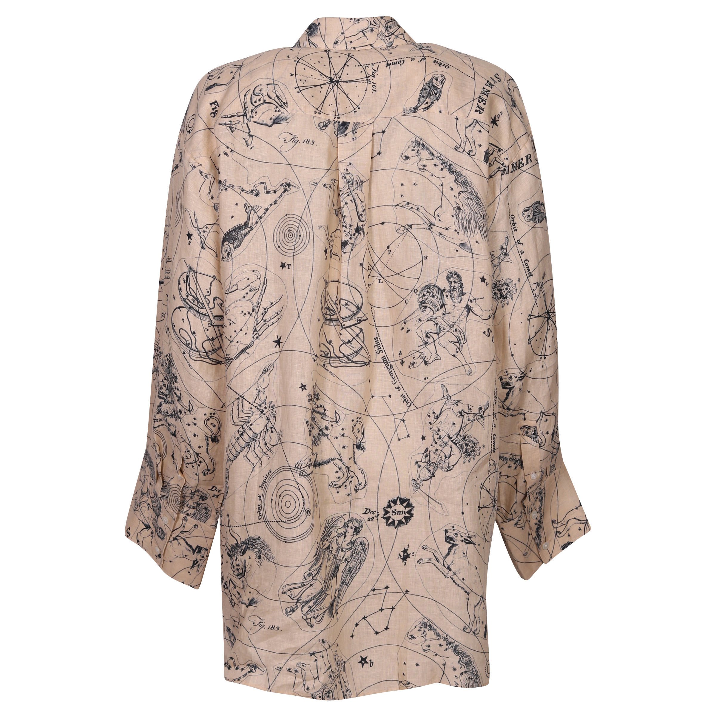 Acne Studios Shirt Stassy Linen Beige Printed 38
