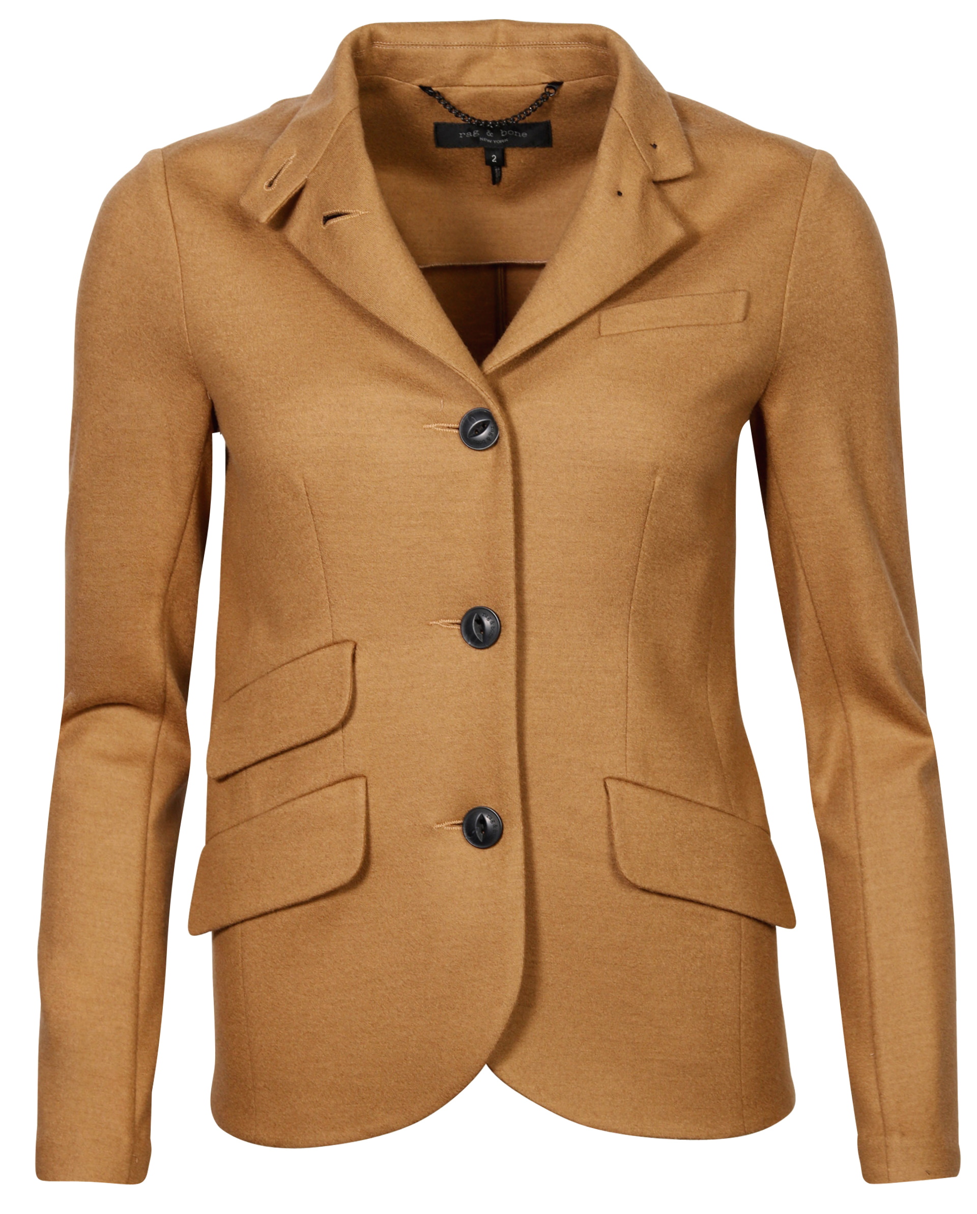 Rag & Bone Tight Wool Jacket Slade Dark Camel