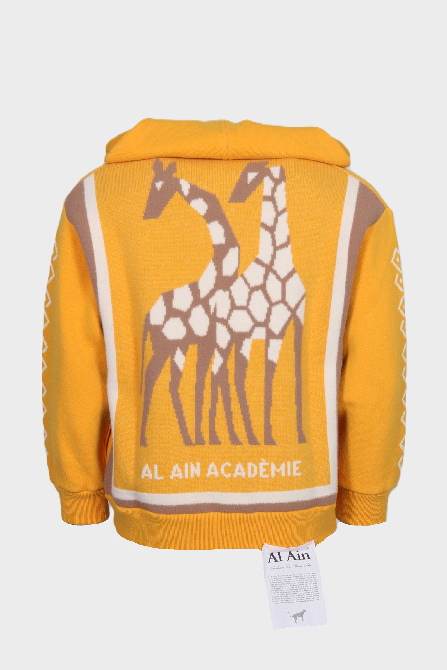 AL AIN Giraffes Knit Zip Jacket in Ochre